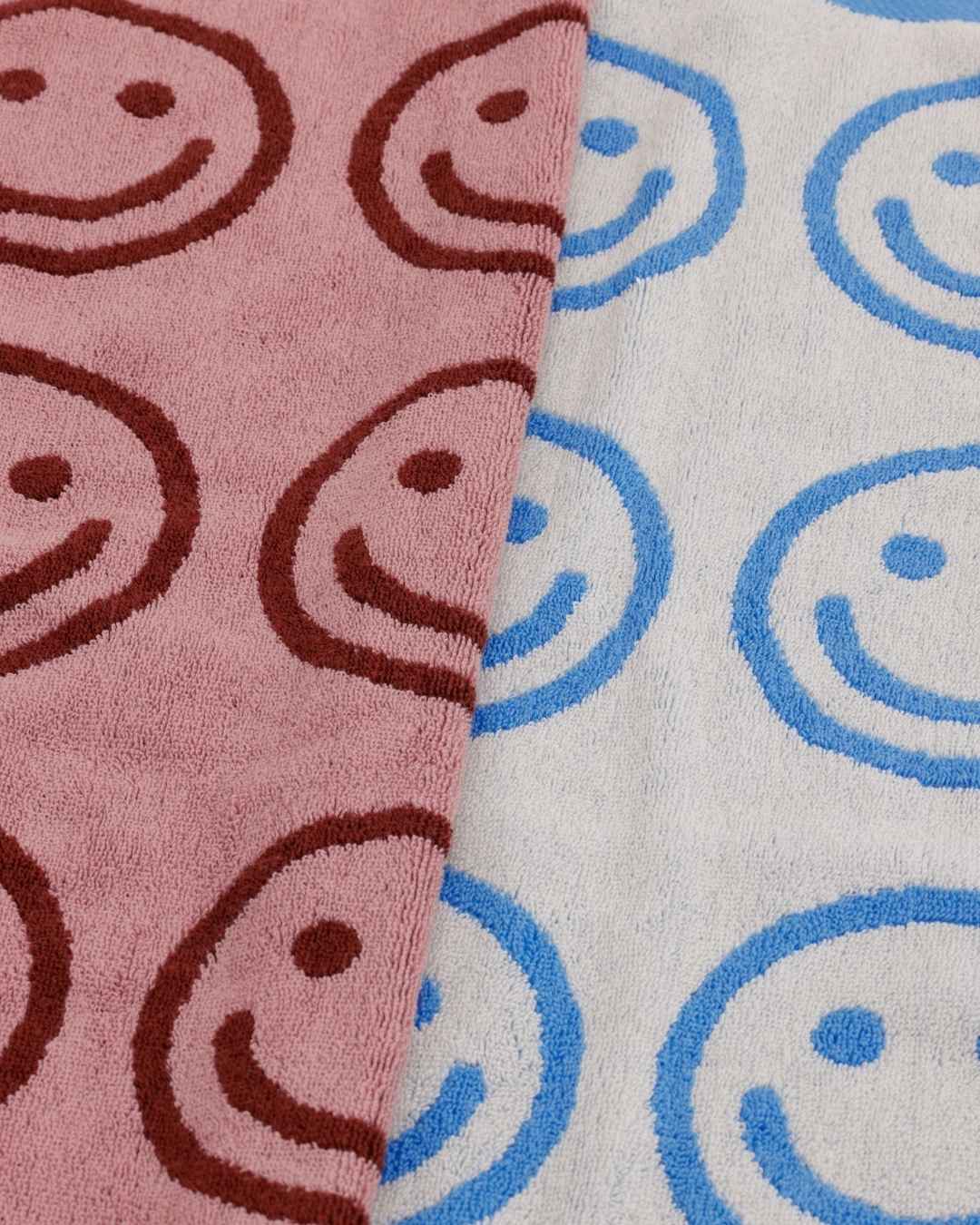 Sky Blue and Blush Happy Hand Towel Set of 2