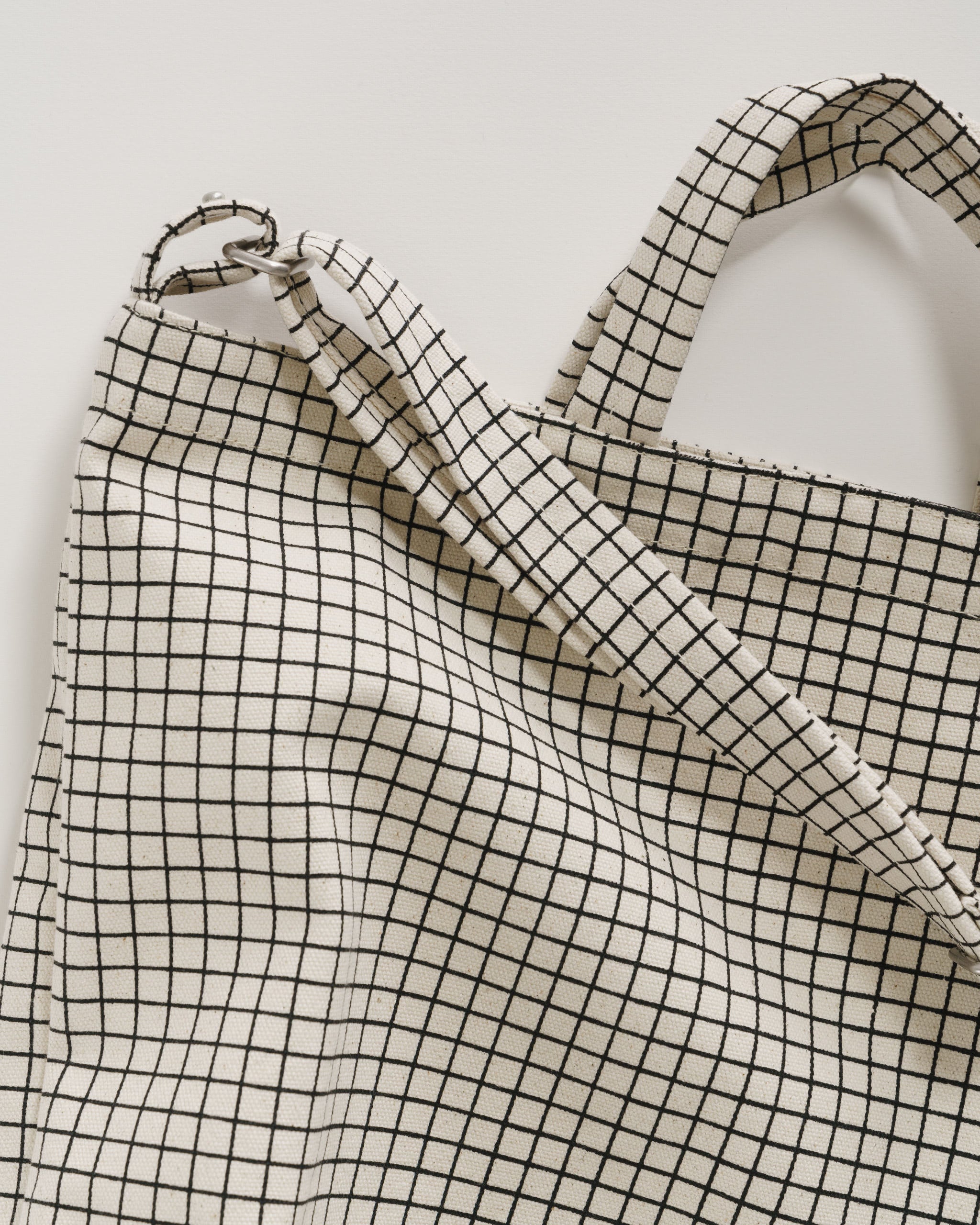BAGGU | Natural Grid Horizontal Zip Duck Bag | Canvas Tote Bag