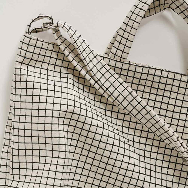 Natural Grid | Horizontal Zip Duck Bag | Baggu