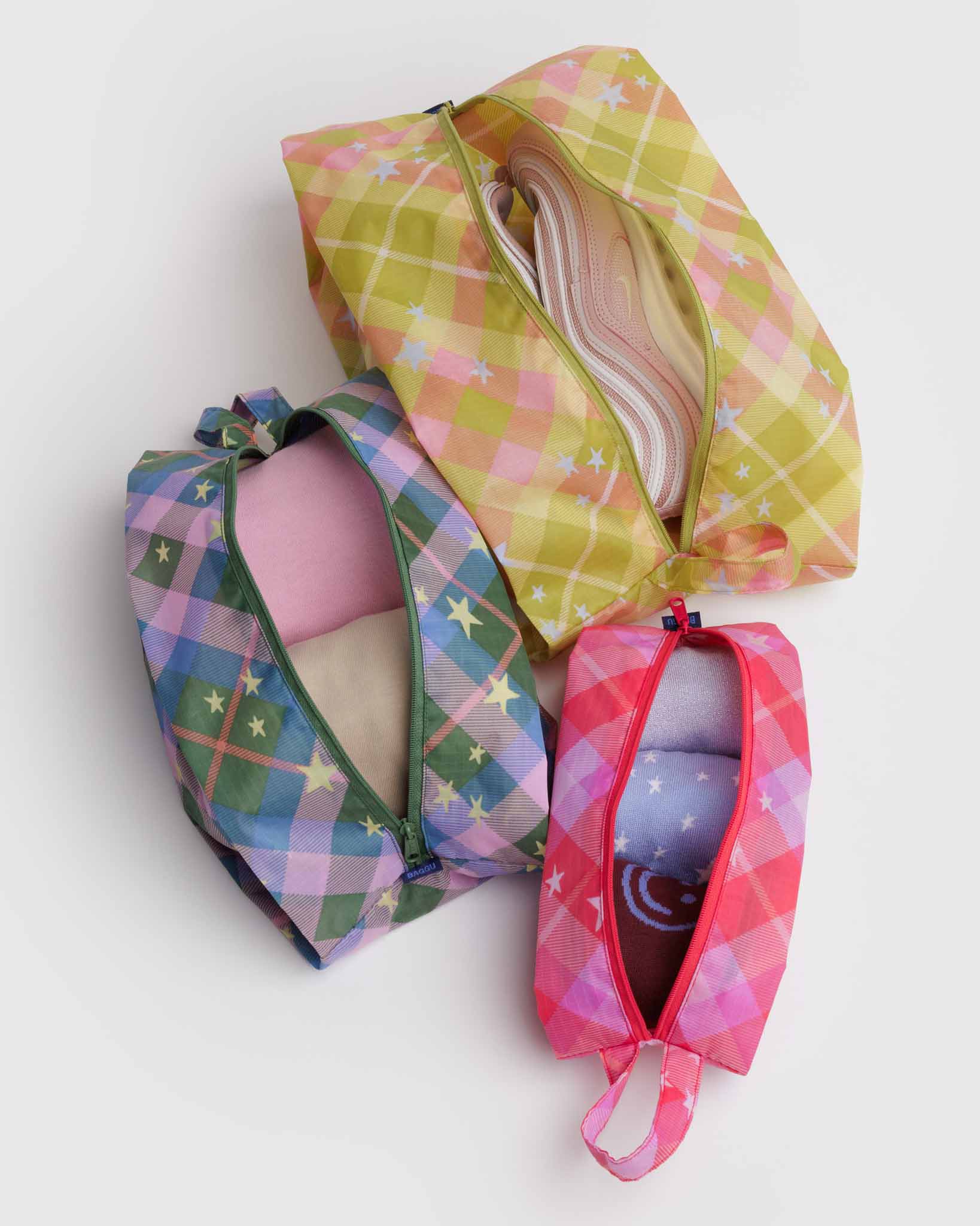 Star Plaid 3D Zip Set