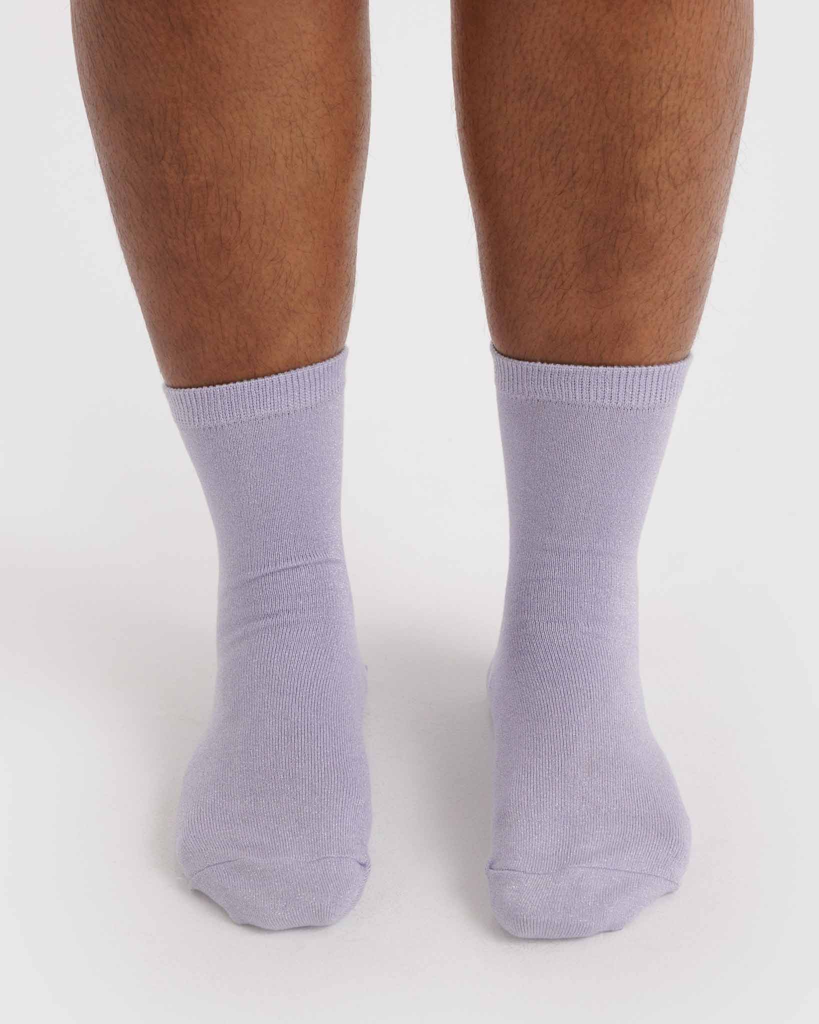 Lilac Metallic Crew Sock BAGGU | BAGGU | Socks