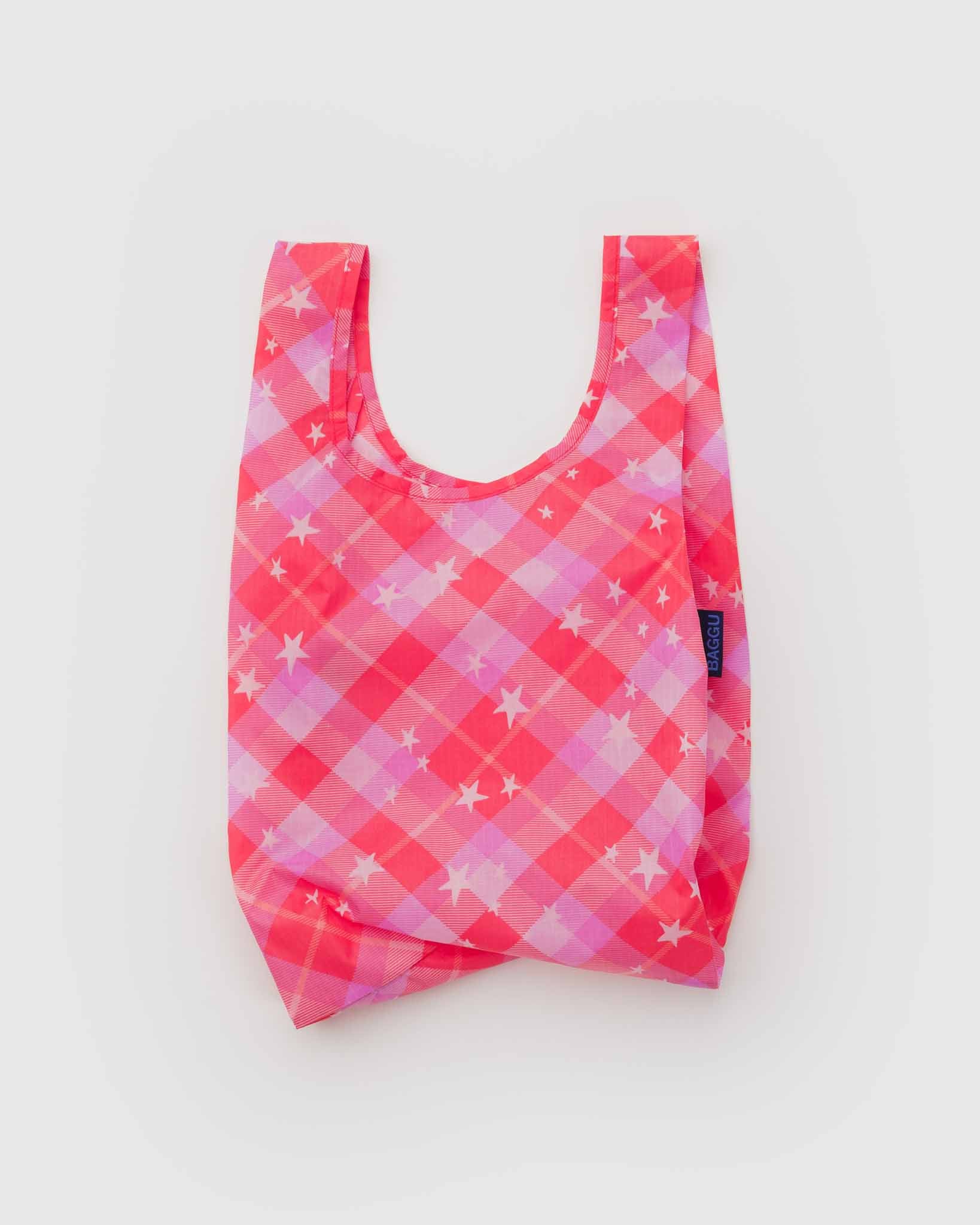 Pink Star Plaid Baby Baggu BAGGU