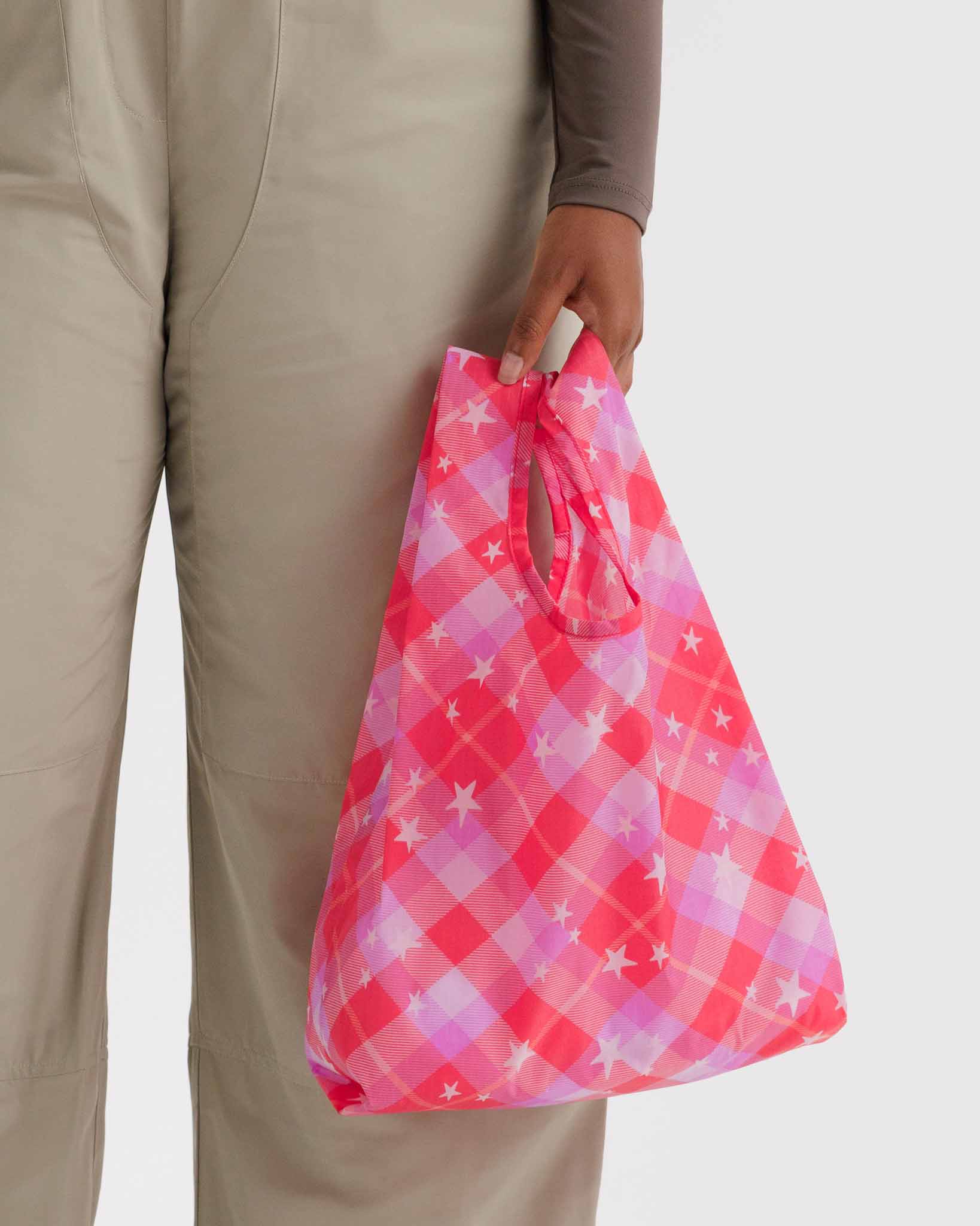 Pink Star Plaid Baby Baggu BAGGU | BAGGU | Shopping Tote Bag