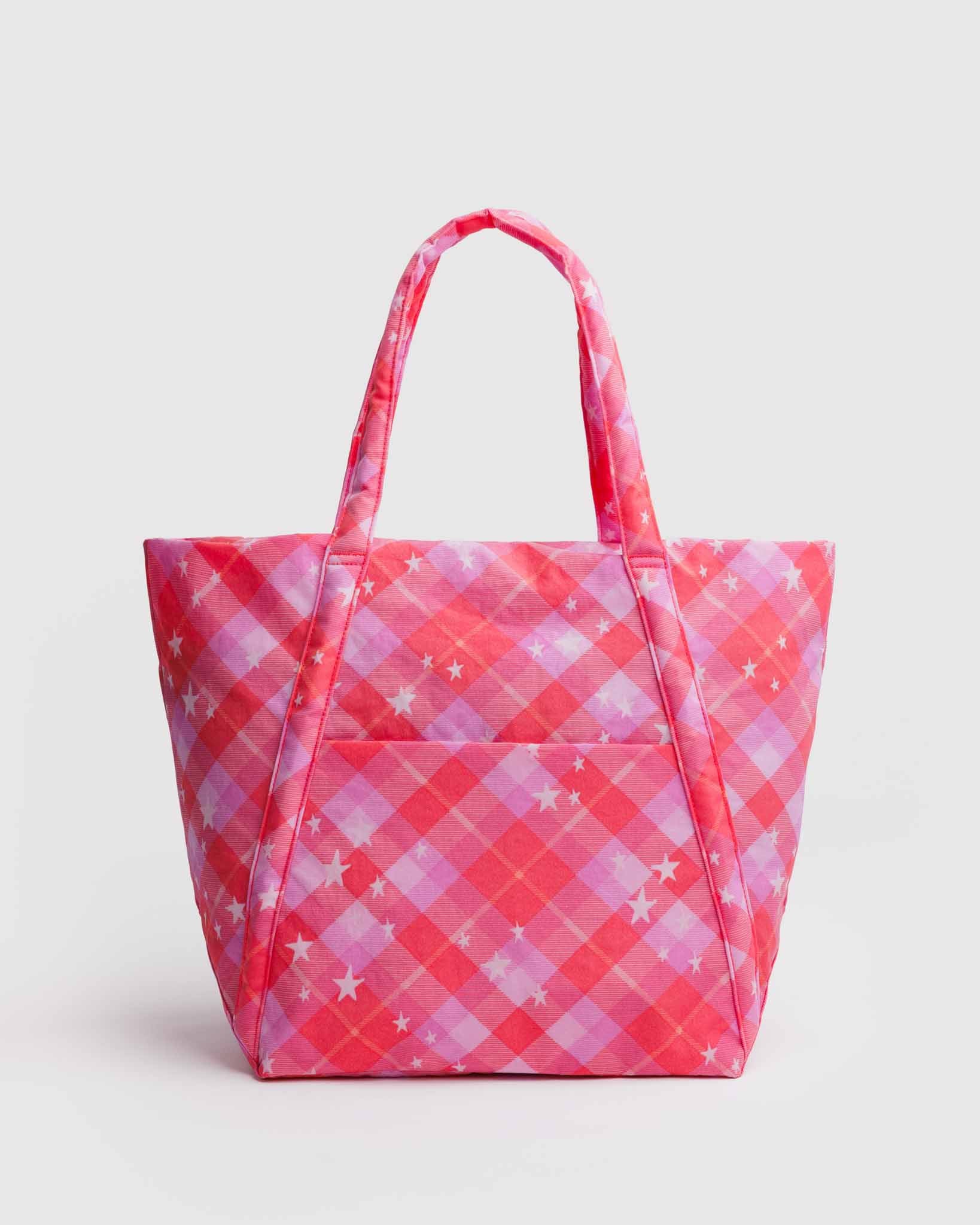 Pink Star Plaid Cloud Bag BAGGU