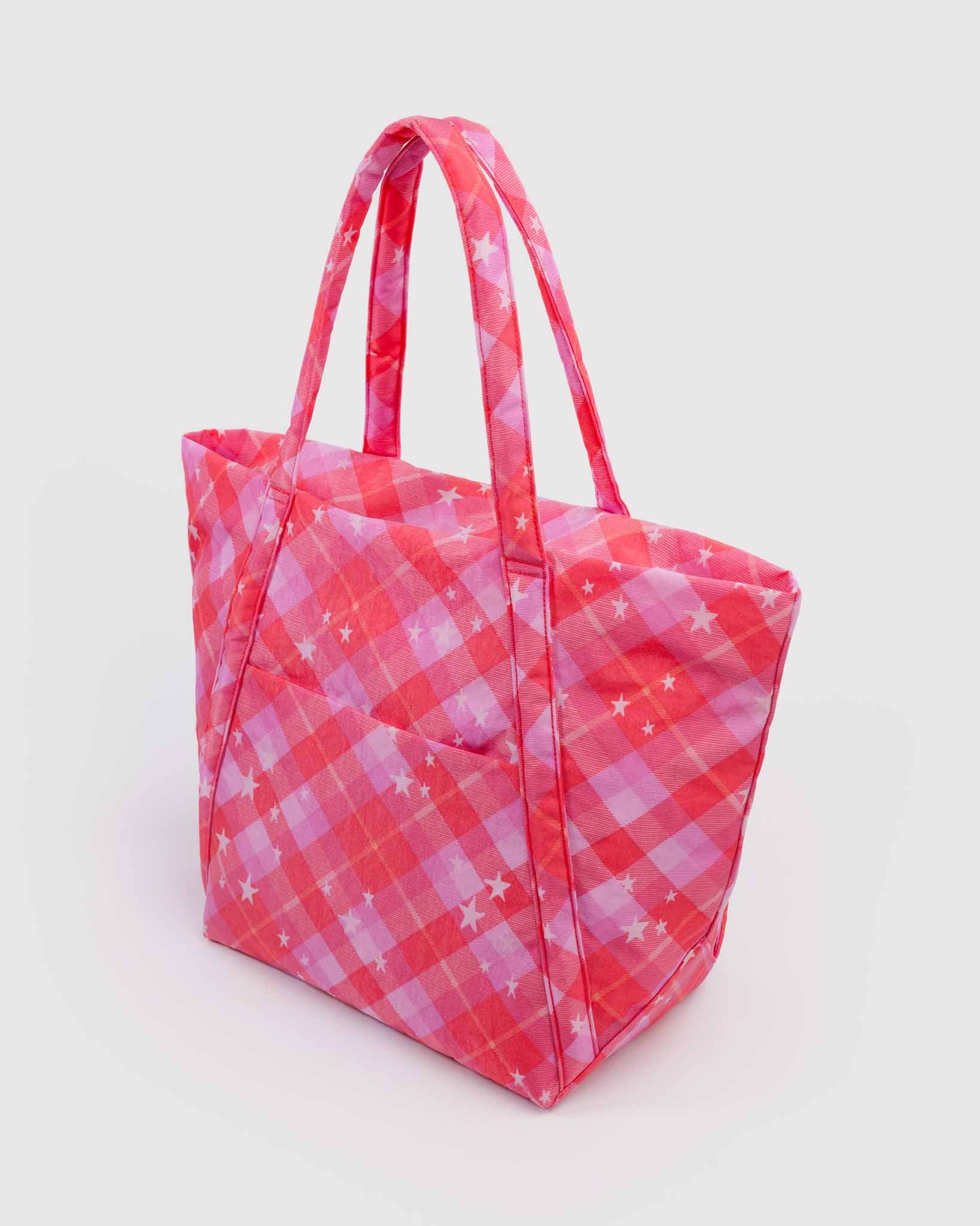 Pink Star Plaid Cloud Bag BAGGU