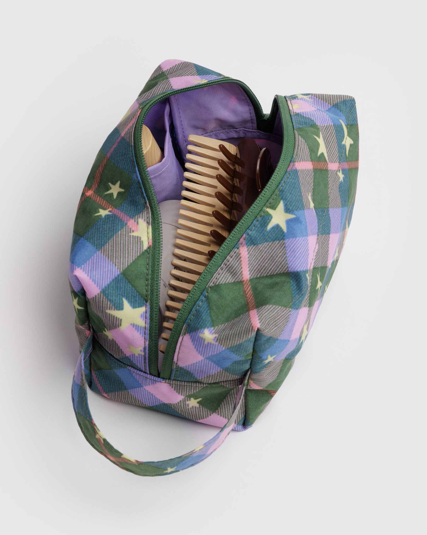 Green Star Plaid Dopp Kit BAGGU | BAGGU | Toiletry + Washbag