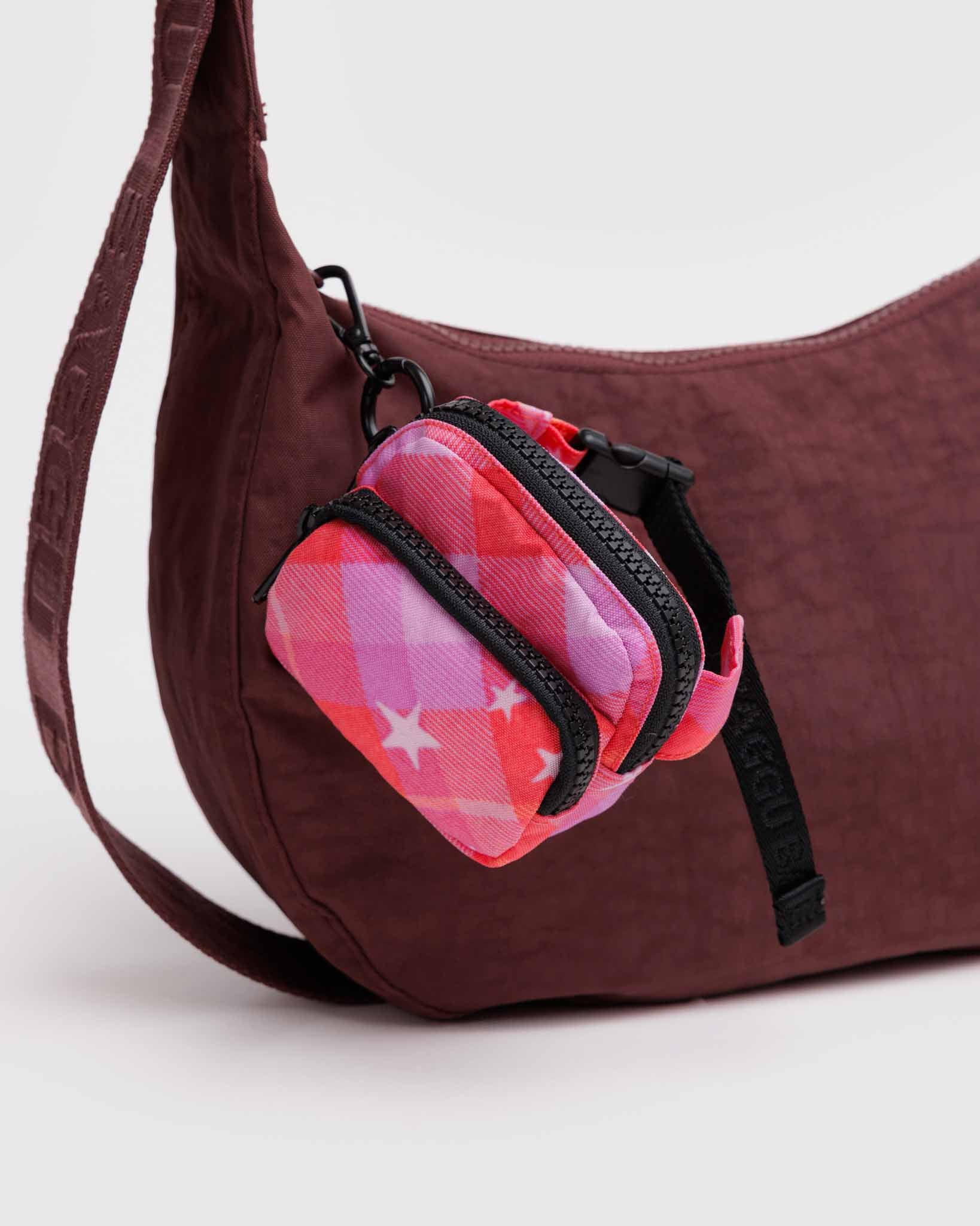 Pink Star Plaid Fanny Pack Charm BAGGU | BAGGU | Bag Charm
