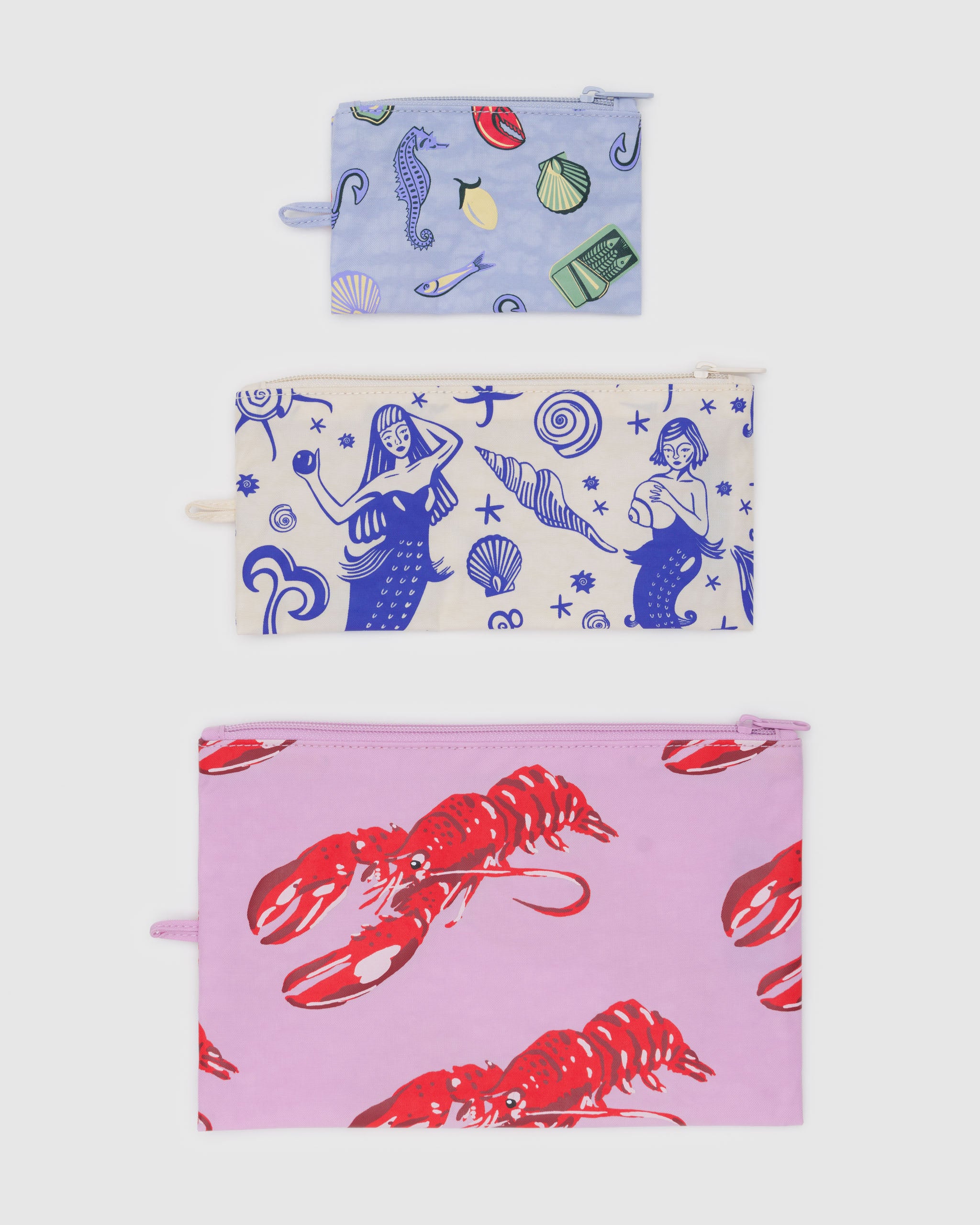 BAGGU Sea Creatures Flat Pouch Set
