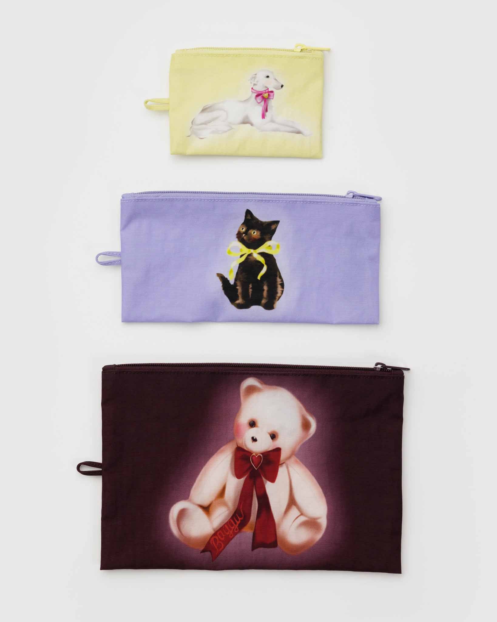 Fancy Animals Flat Pouch Set BAGGU
