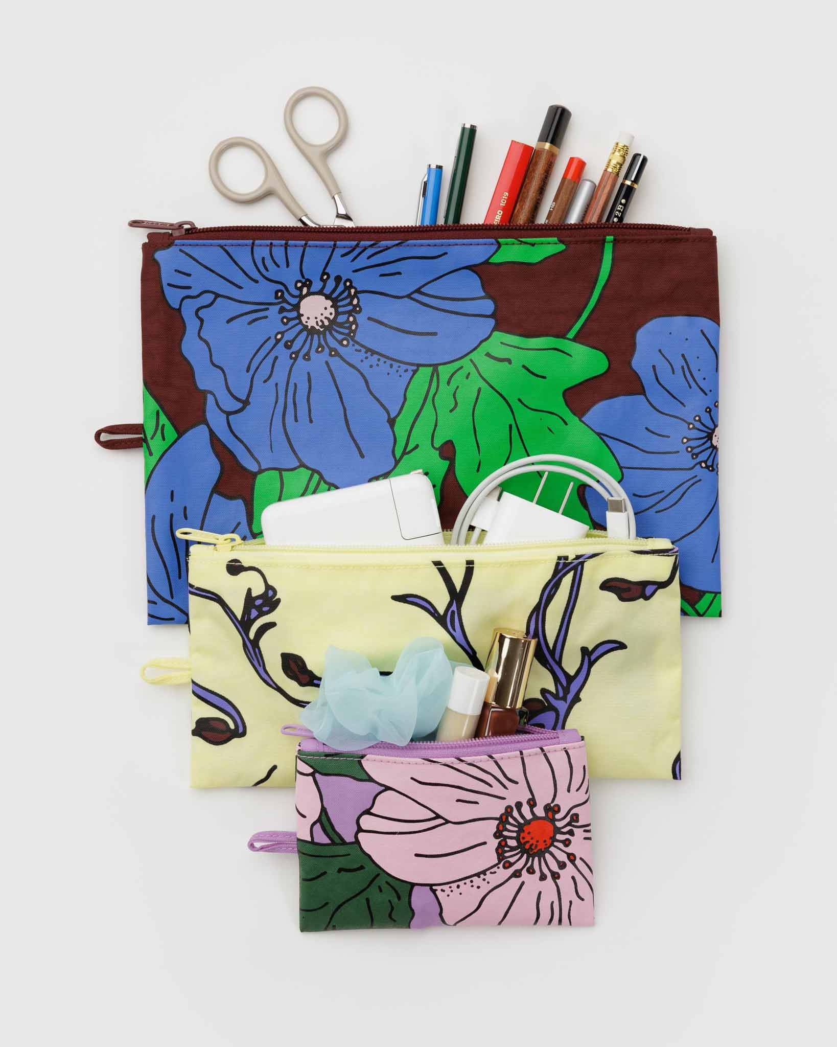 Poppy Mix Flat Pouch Set BAGGU