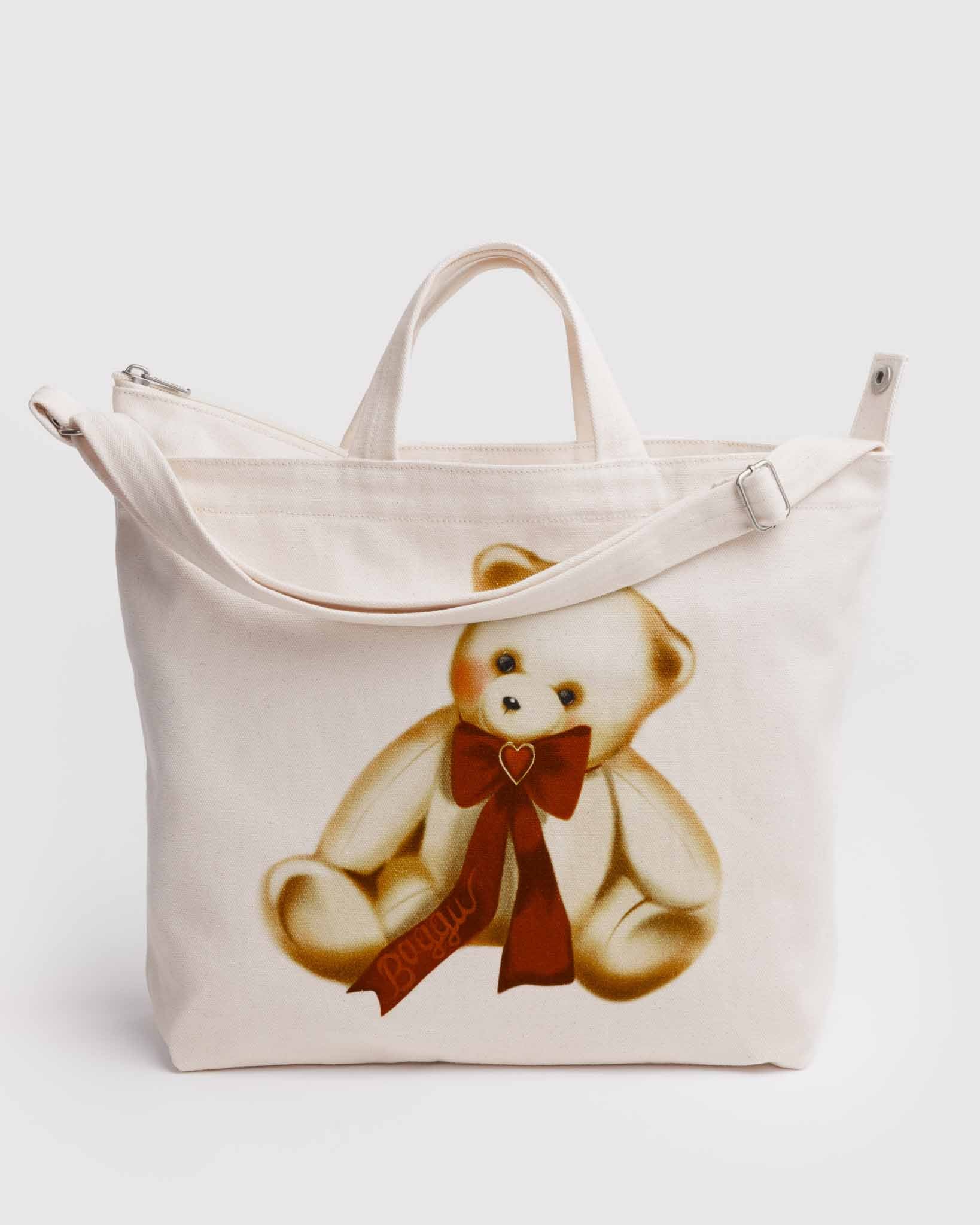 Teddy Bear Horizontal Zip Duck Bag BAGGU | BAGGU | Canvas Tote Bag