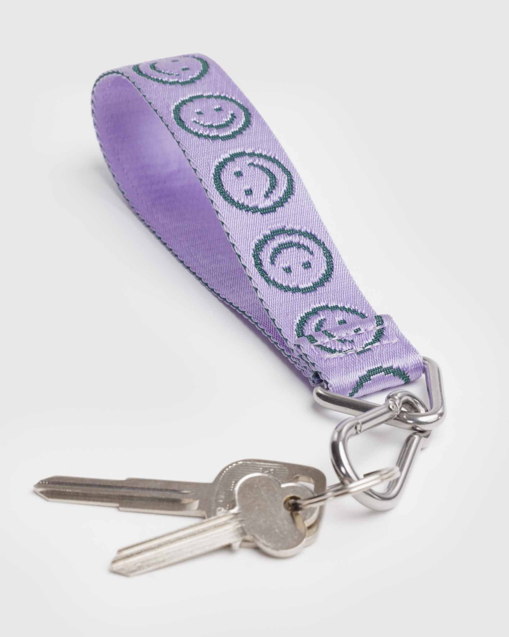 Lilac Happy Logo Keychain BAGGU | BAGGU | Keychains + Key Rings