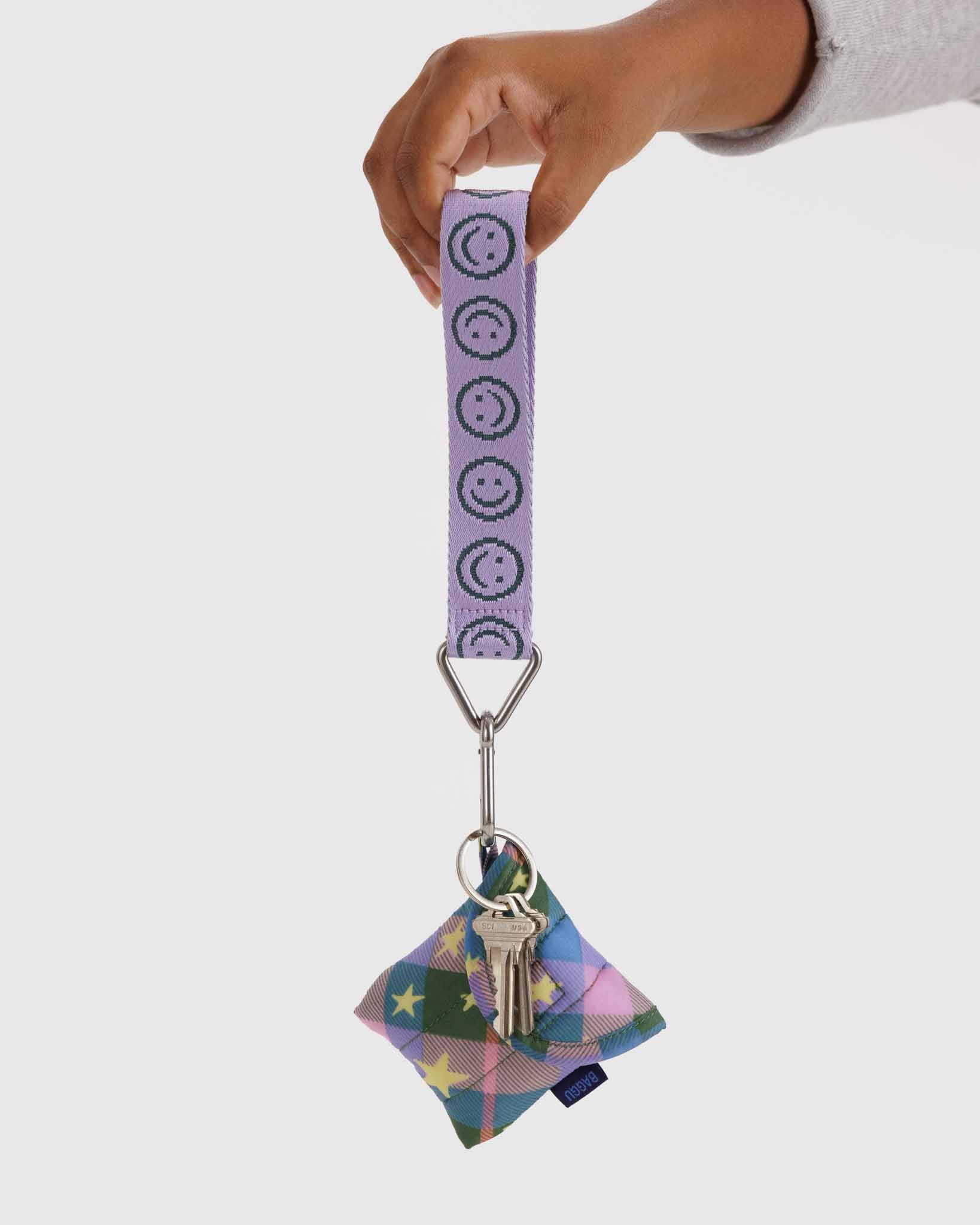 Lilac Happy Logo Keychain BAGGU | BAGGU | Keychains + Key Rings