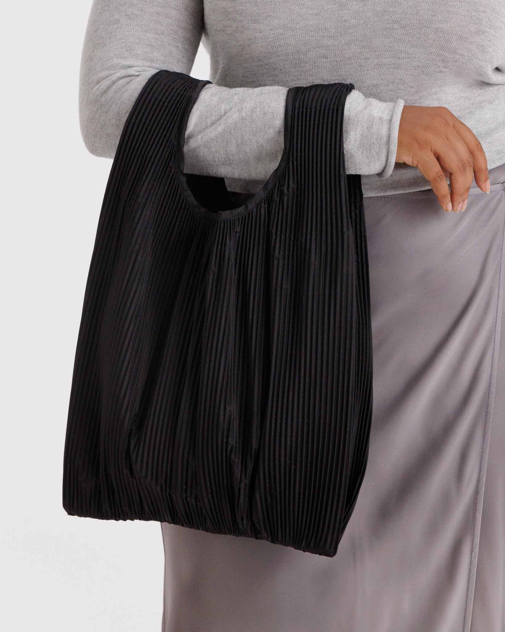 Black Pleated BAGGU | BAGGU | Shopping Tote Bag
