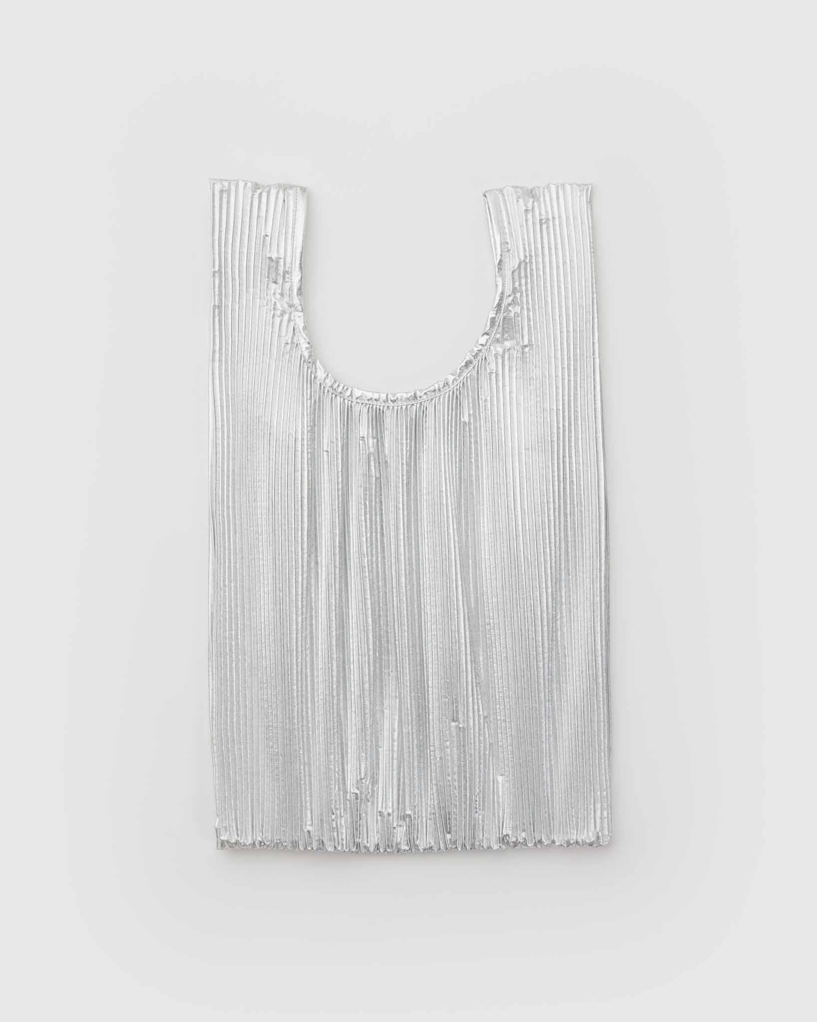 Chrome Metallic Pleated BAGGU | BAGGU | Shopping Tote Bag