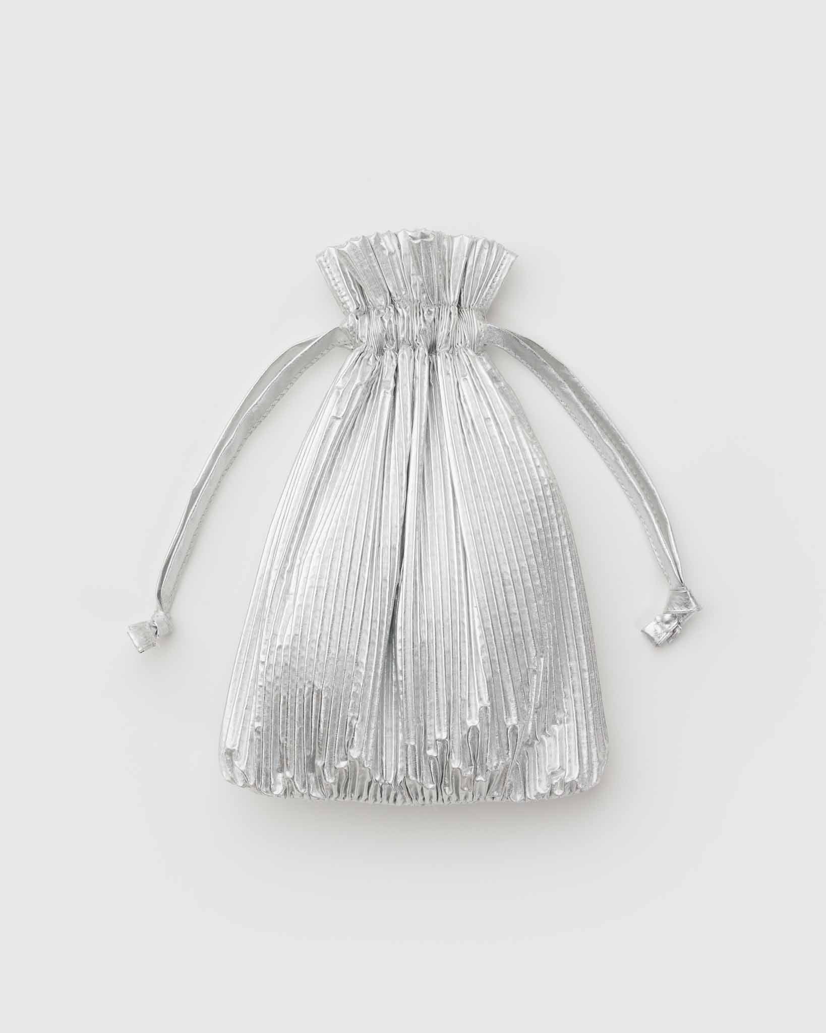 Chrome Metallic Pleated BAGGU | BAGGU | Shopping Tote Bag