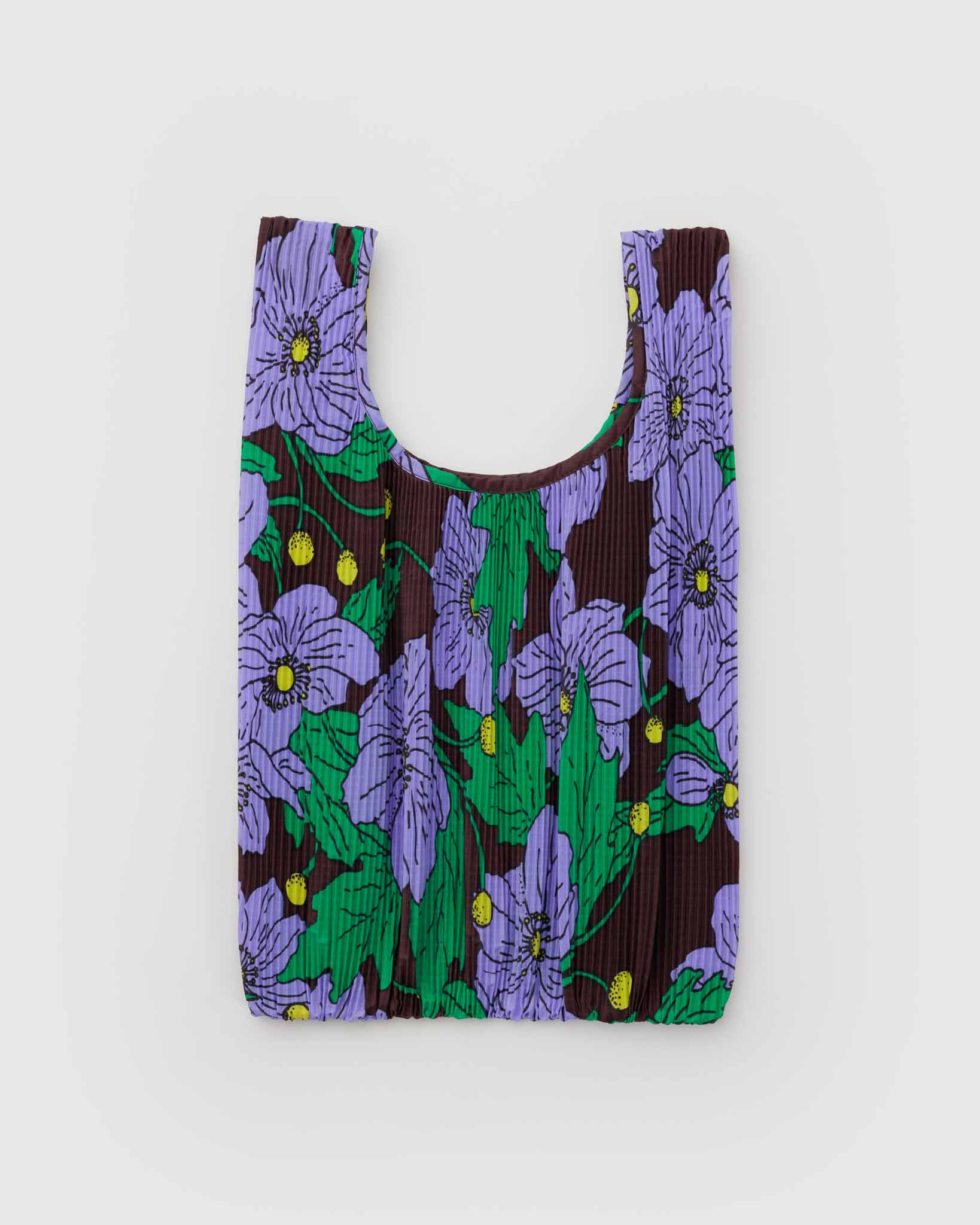 Maroon Poppy Pleated BAGGU | BAGGU | Shopping Tote Bag