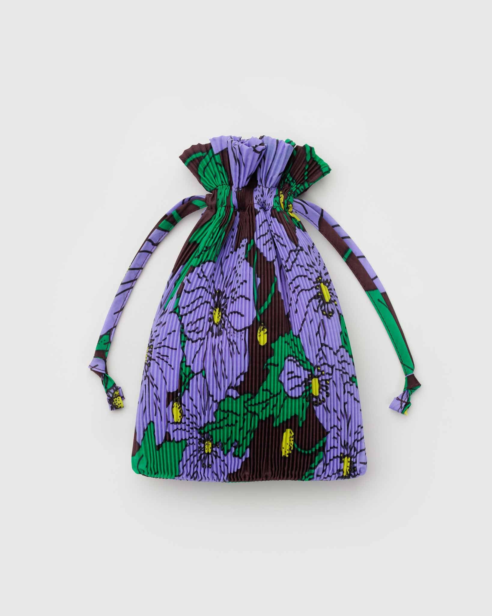 Maroon Poppy Pleated BAGGU | BAGGU | Shopping Tote Bag