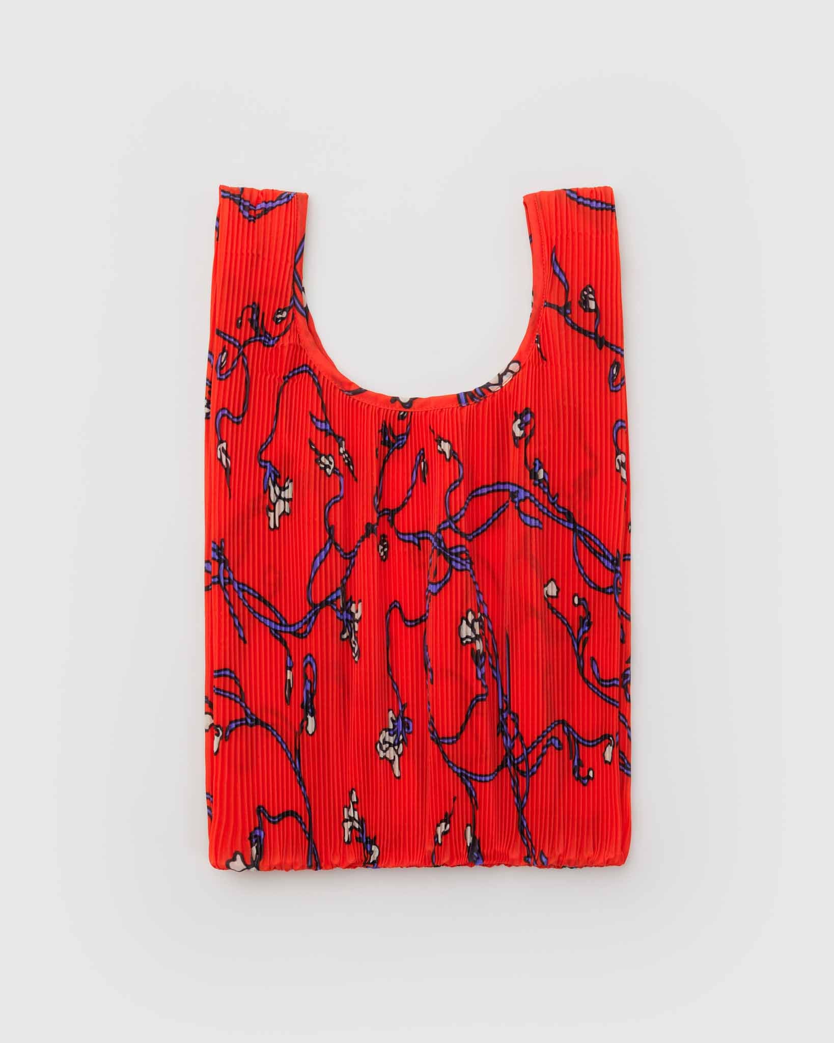 Red Snapdragon Pleated BAGGU | BAGGU | Shopping Tote Bag