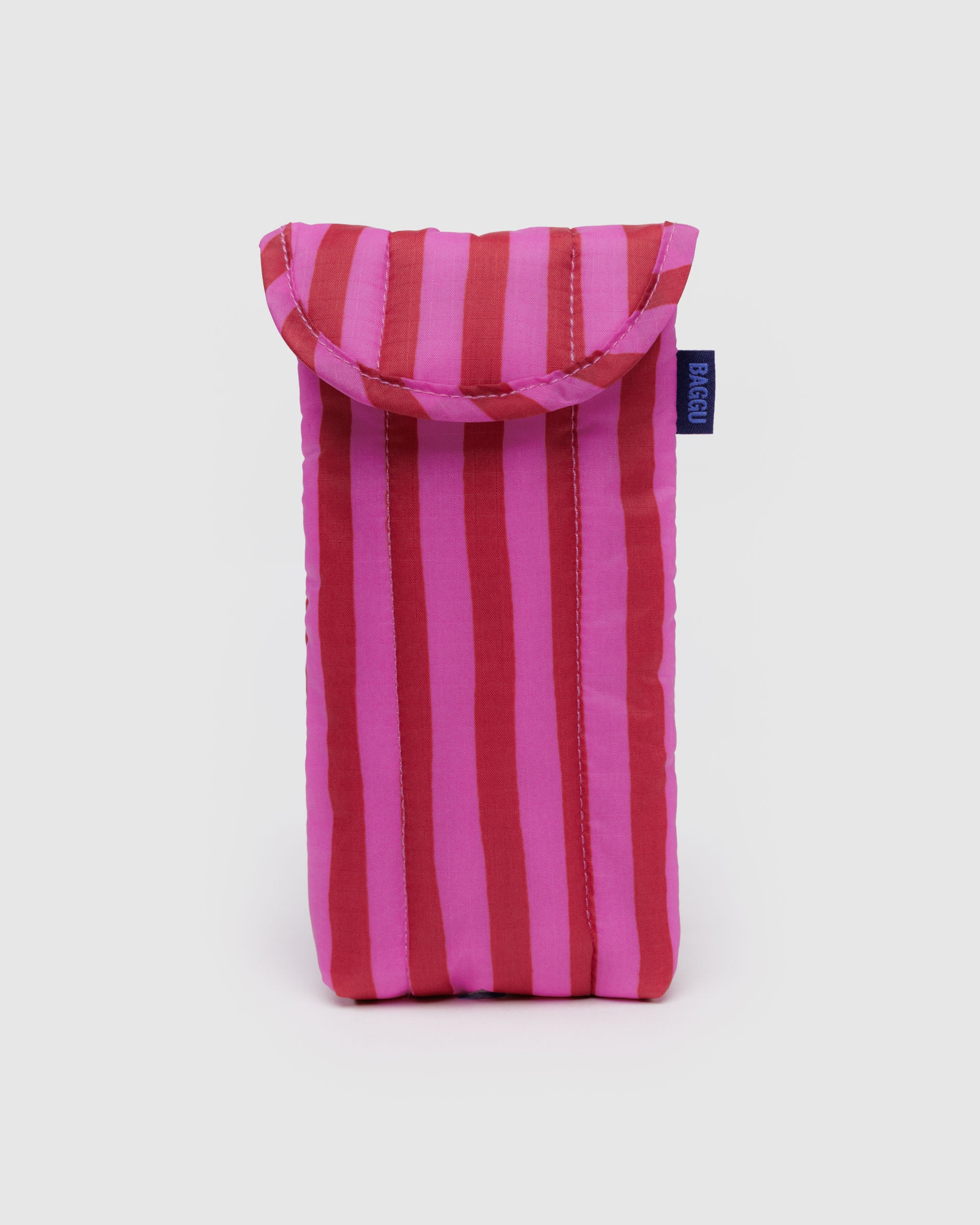 Pink & Red Painted Stripe Puffy Glasses Sleeve