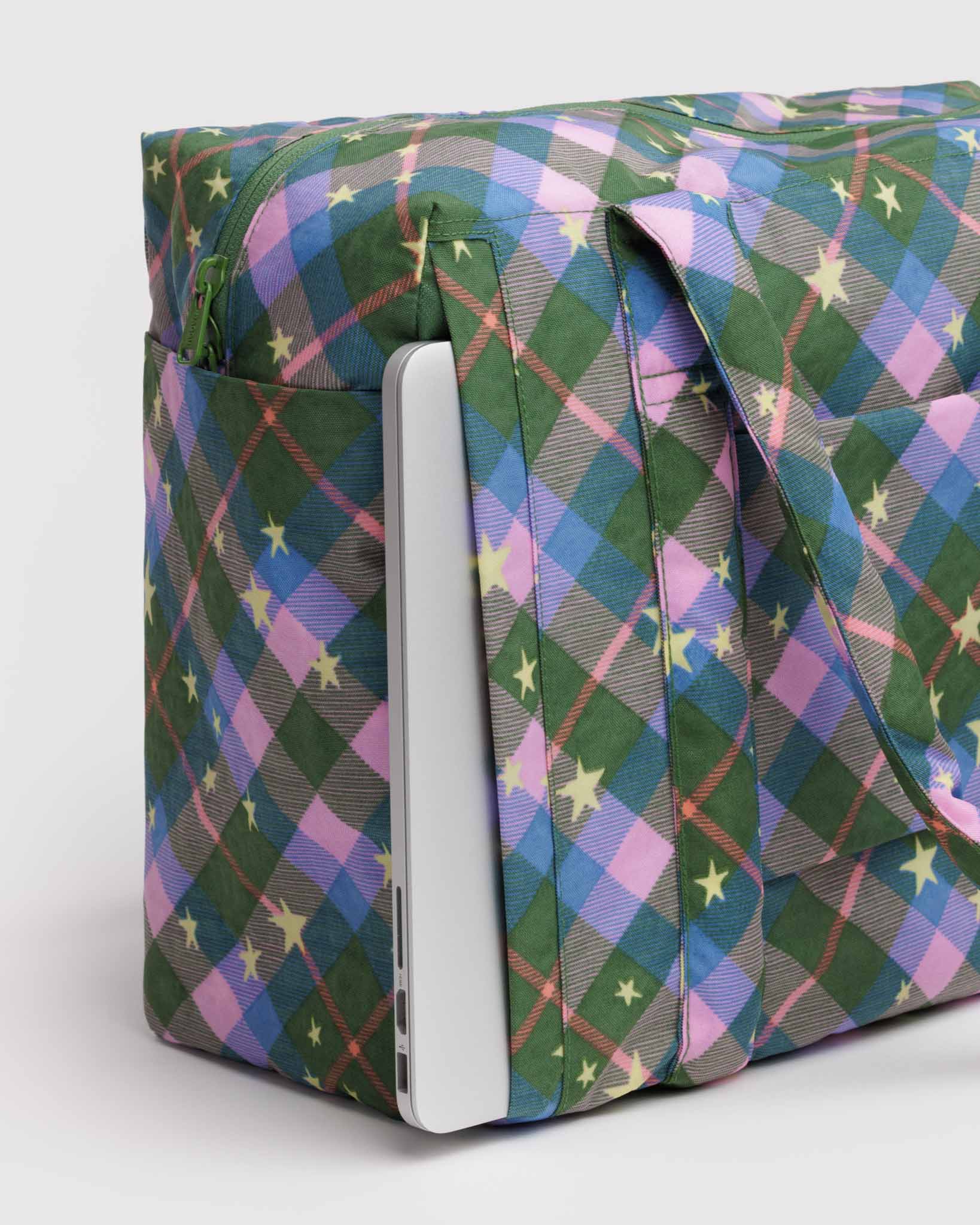 Green Star Plaid Small Cloud Carry-On BAGGU | BAGGU | Travel Bag