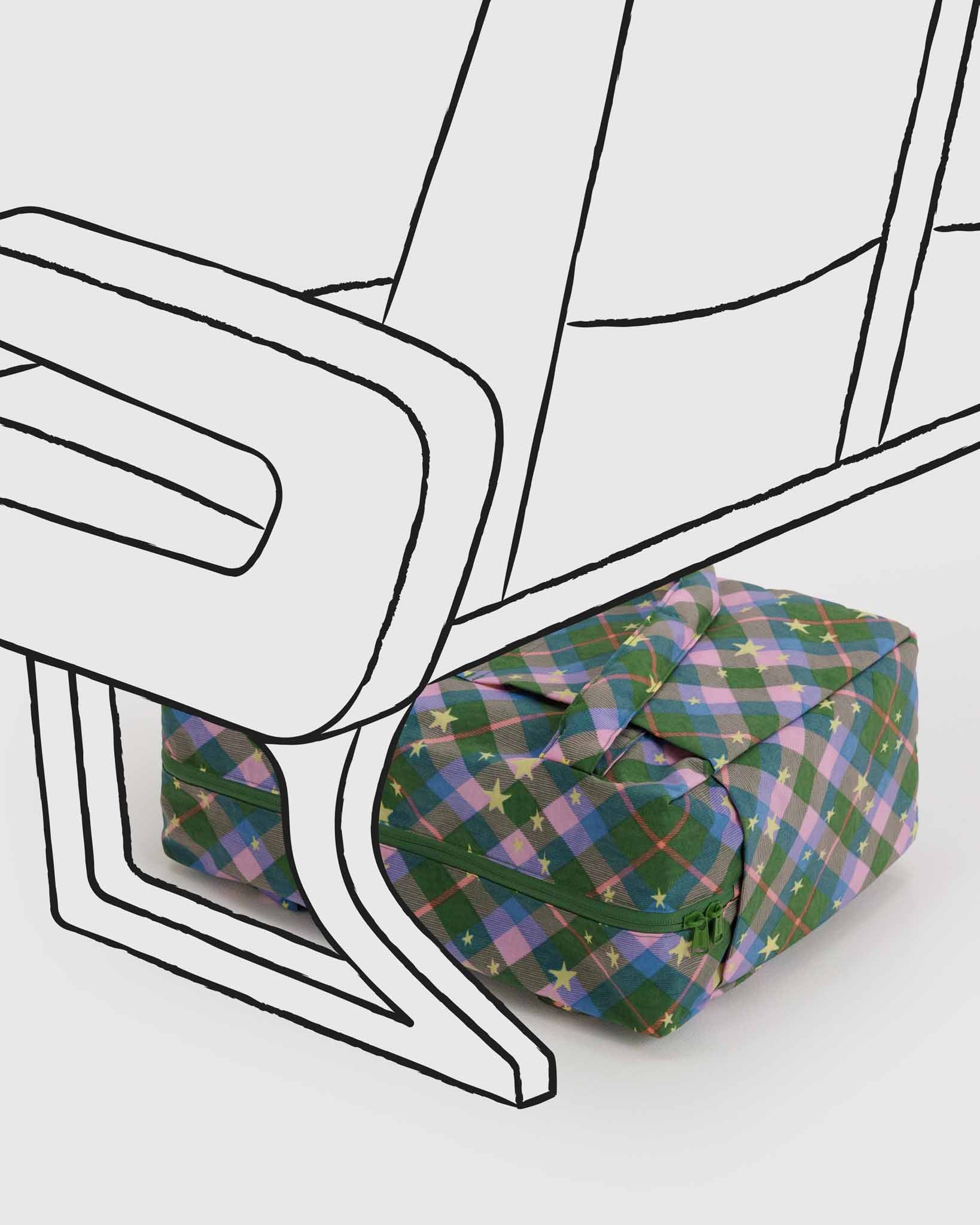 Green Star Plaid Small Cloud Carry-On BAGGU | BAGGU | Travel Bag
