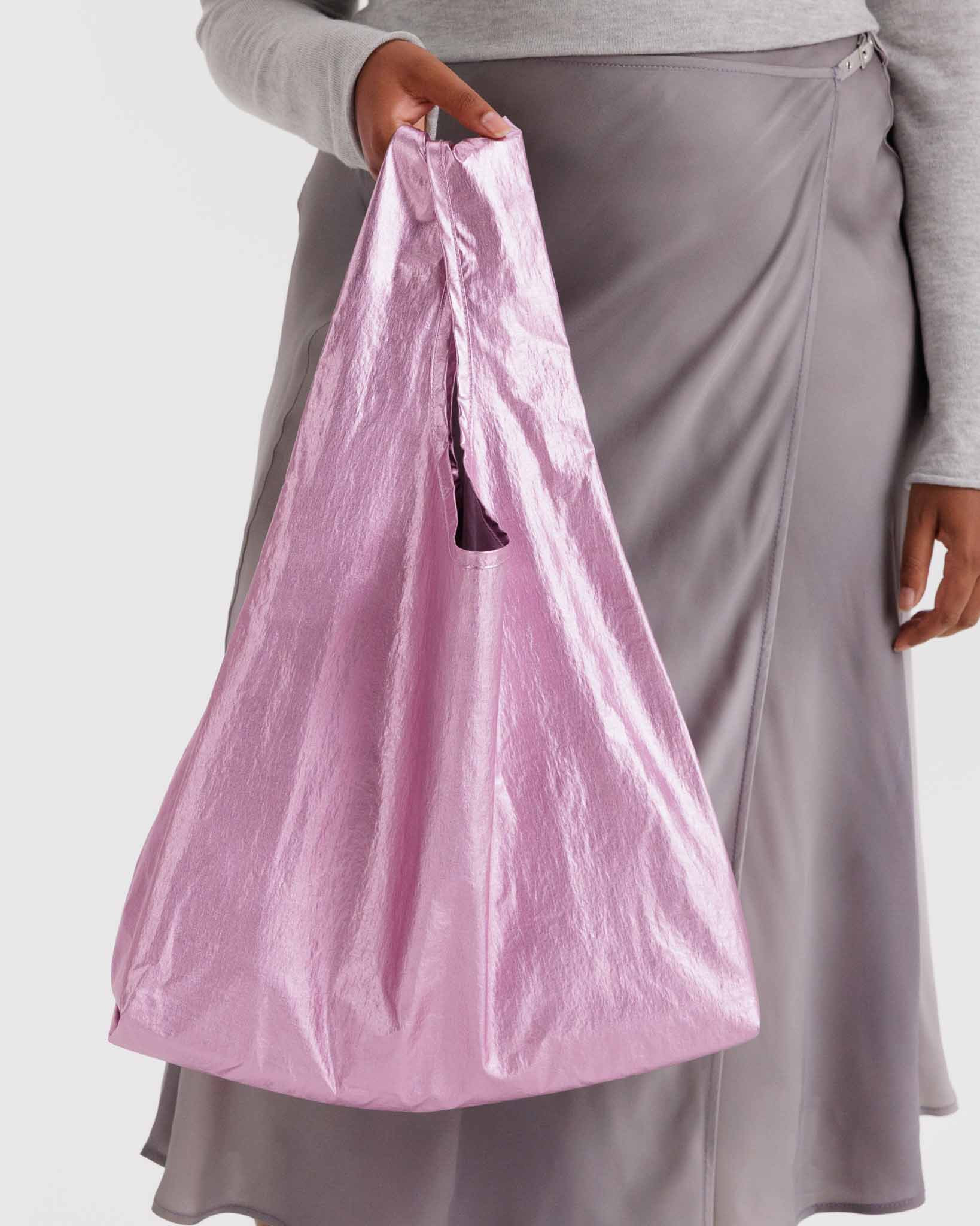 Blush Metallic Standard Baggu BAGGU | BAGGU | Shopping Tote Bag