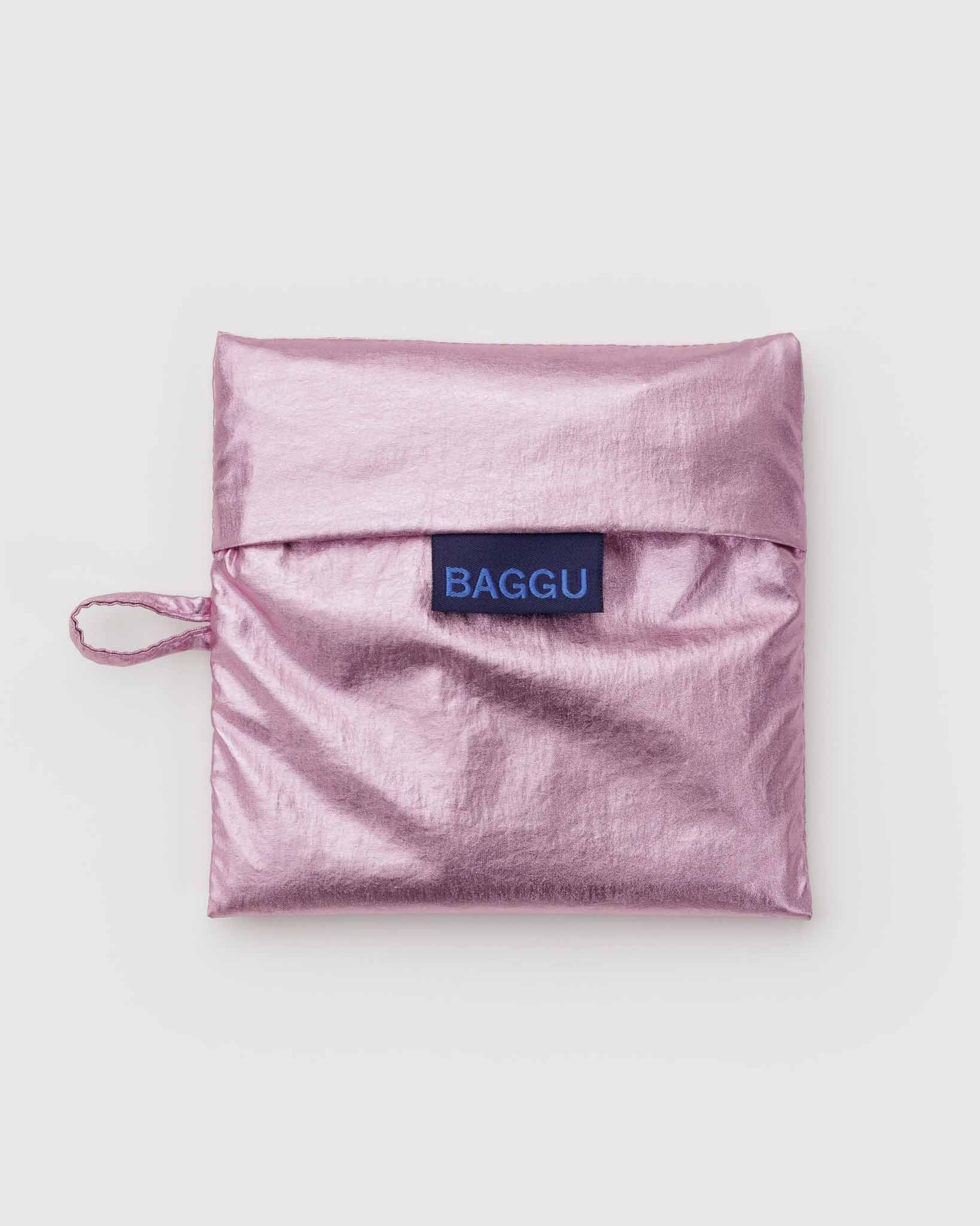 Blush Metallic Standard Baggu BAGGU | BAGGU | Shopping Tote Bag