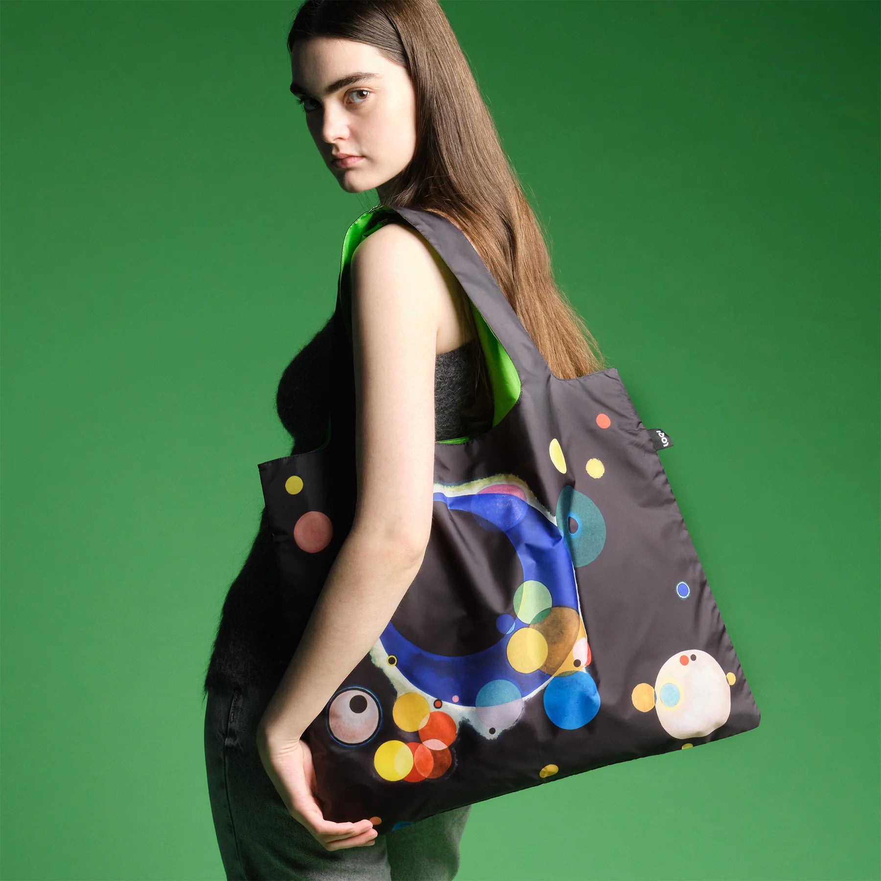 Several Circles Neon by Wassily Kandinsky Recycled Bag
