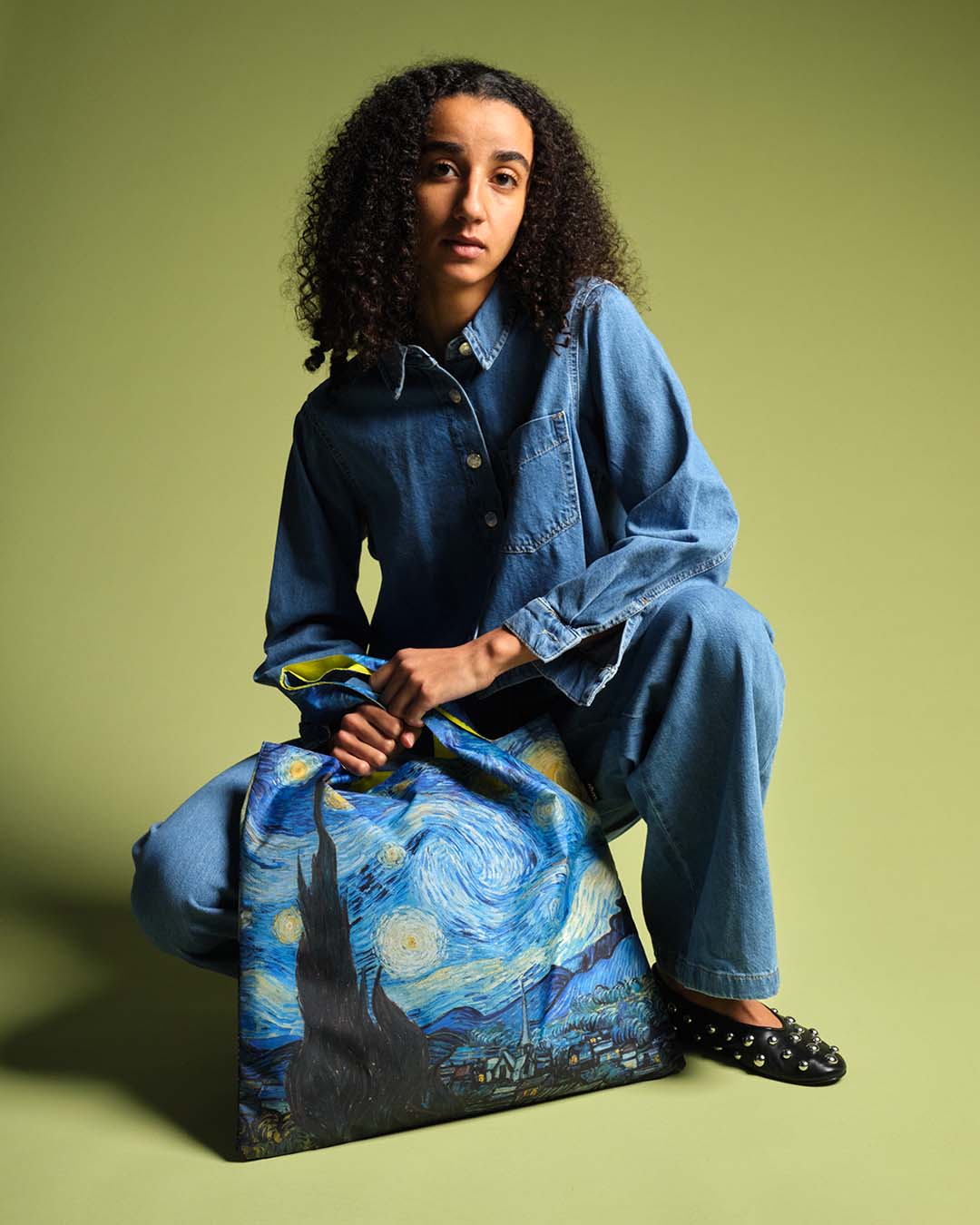 The Starry Night by Vincent VAN GOGH Recycled Bag