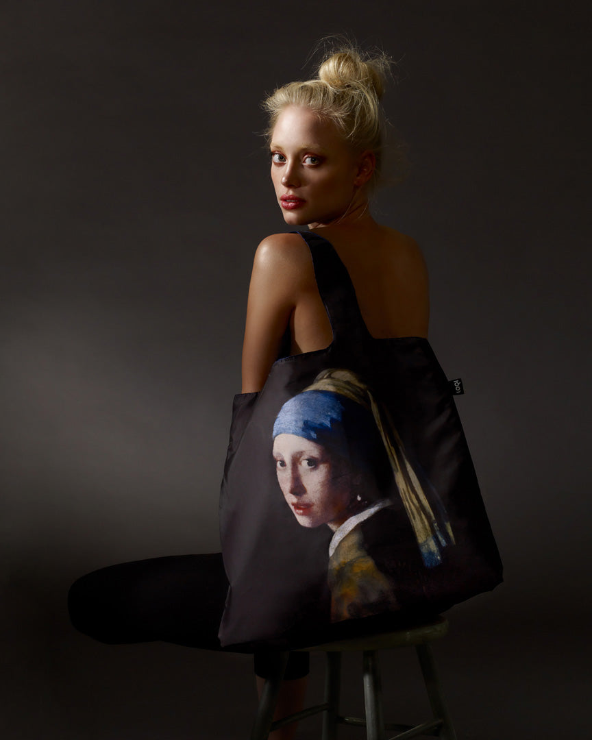 Girl with a Pearl Earring by VERMEER Recycled Bag