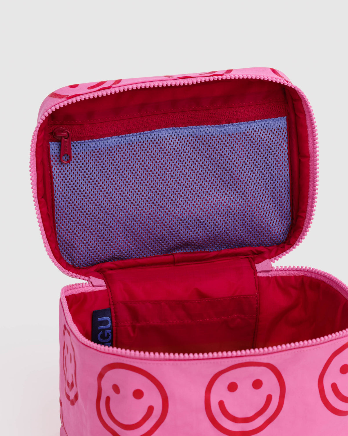 Azalea Pink Happy Large Cosmetic Case | BAGGU | Large Cosmetic Case