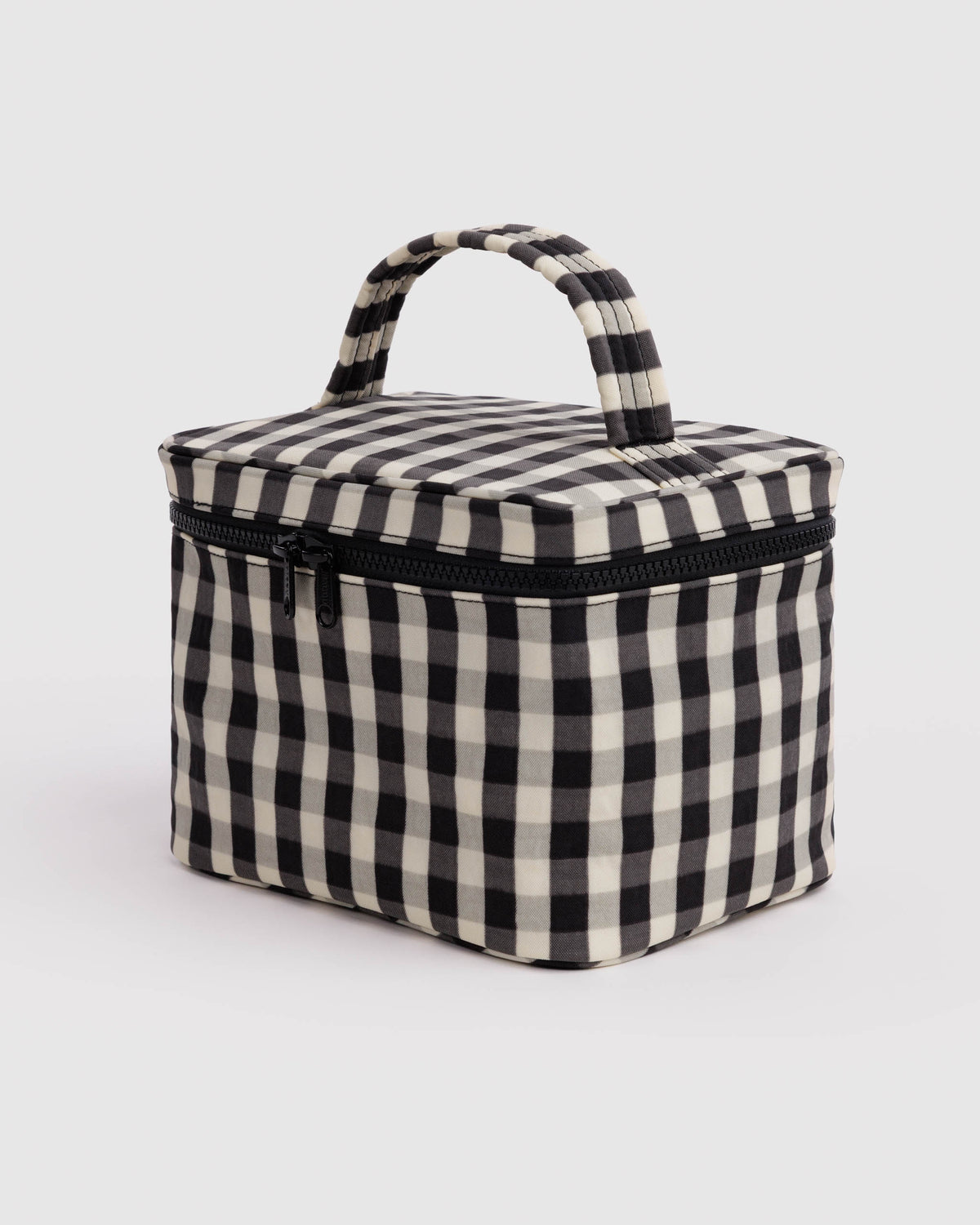 Black and Cream Gingham Large Cosmetic Case | BAGGU | Large Cosmetic Case