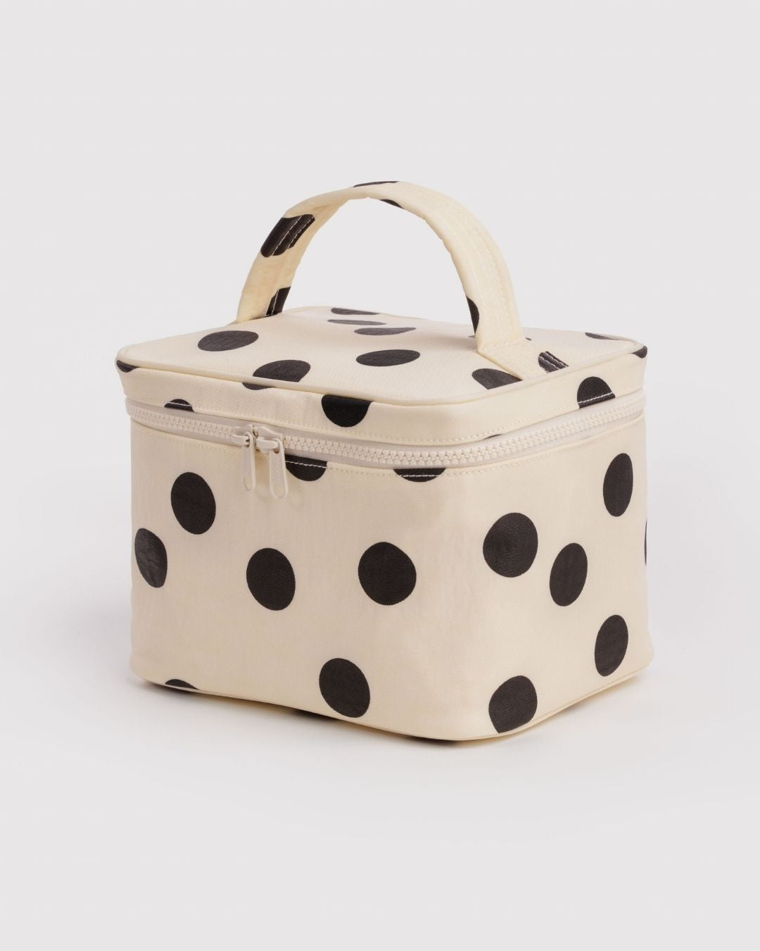 Cream and Black Polka Dot Large Cosmetic Case BAGGU