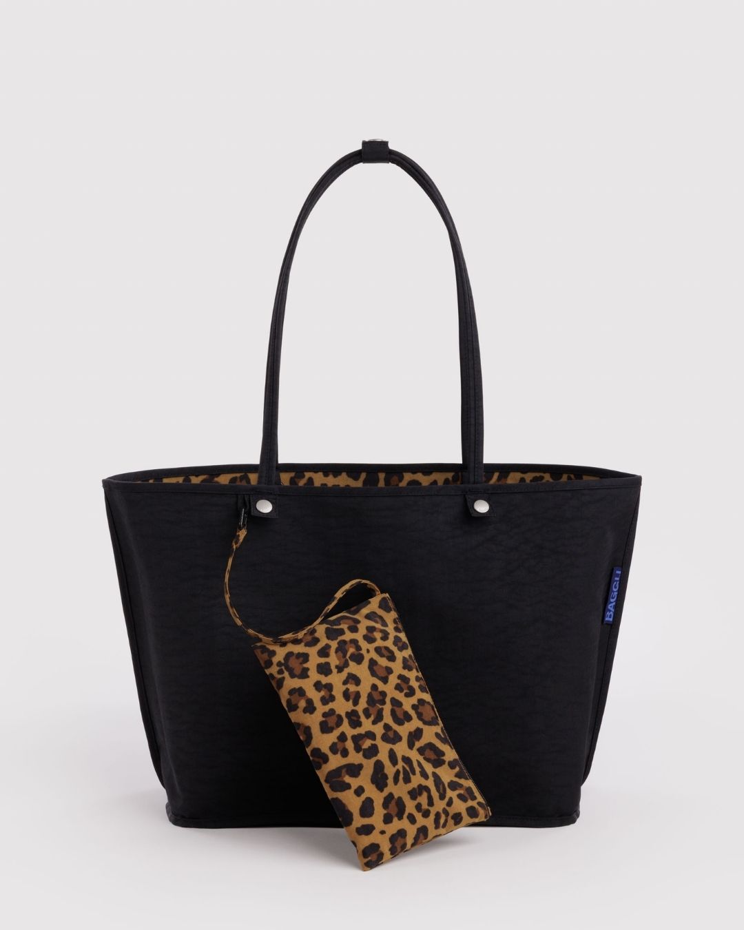 Leopard Mix Large Nylon Reversible Tote BAGGU
