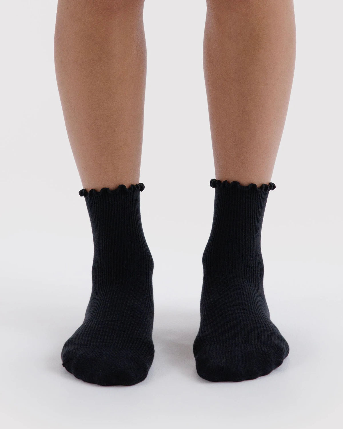 Black Lettuce Edge Sock Set of 2