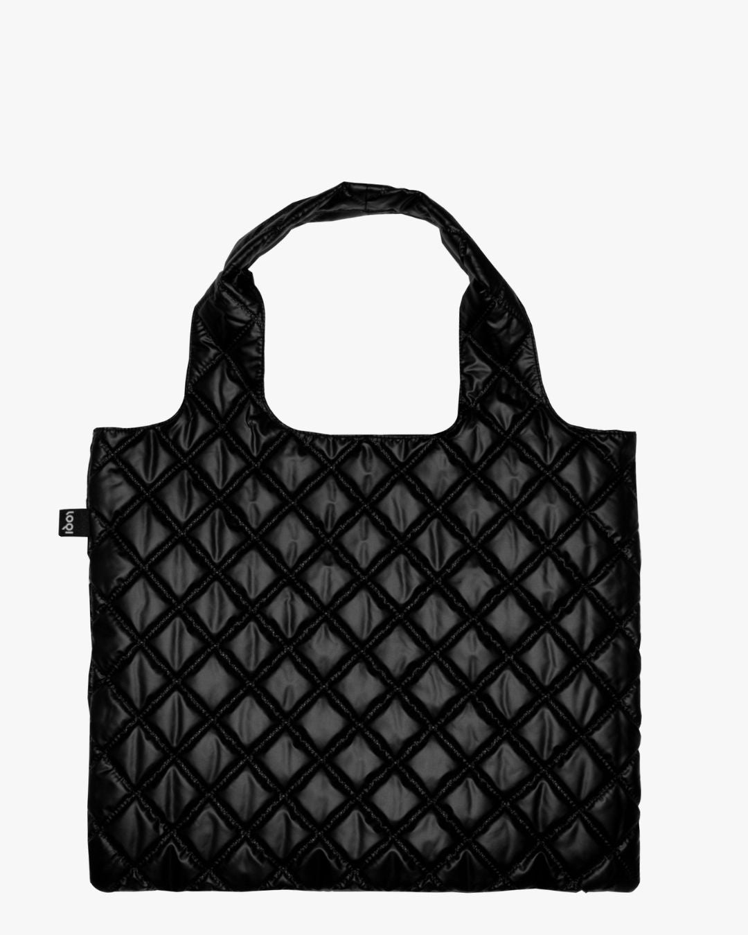 Metallic Black Puffy Medium Bag