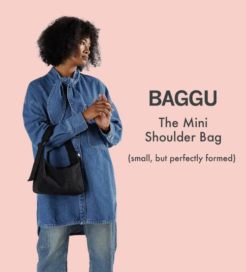 People holding the Baggu Mini Shoulder Bags in a variety of colours