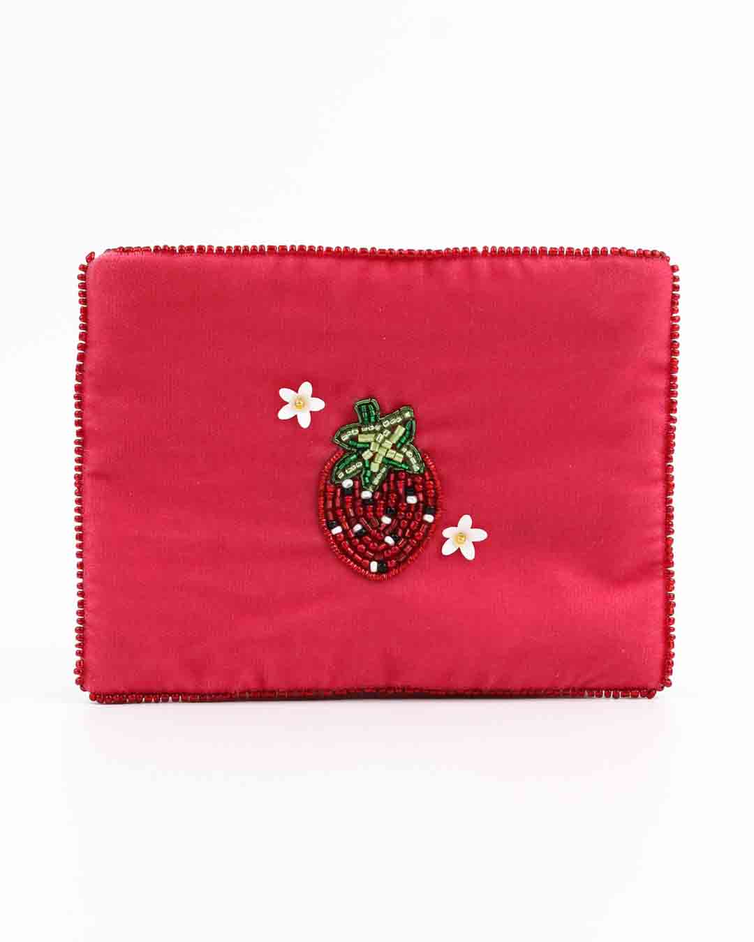 Pink Strawberry Small Pouch