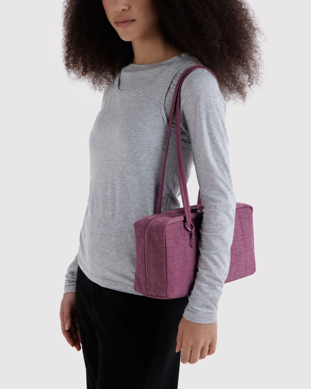 Wild Plum Nylon Bowler Bag