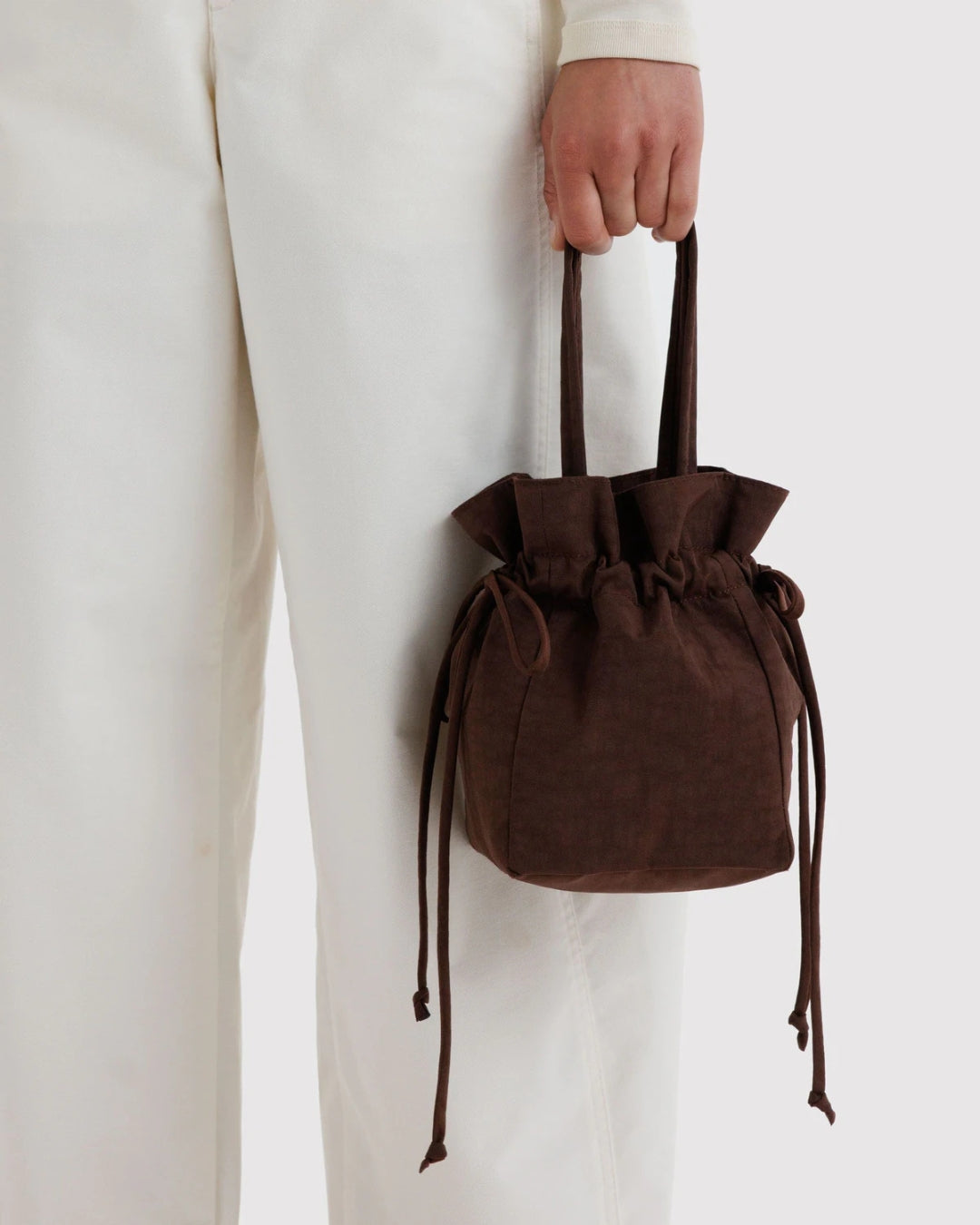 Coffee Nylon Drawstring Bag | BAGGU | Nylon Drawstring Bag
