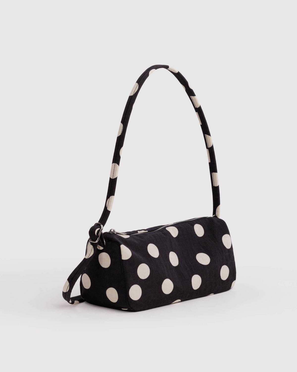 Black and Cream Polka Dot Nylon Loaf Bag | BAGGU | Nylon Loaf Bag