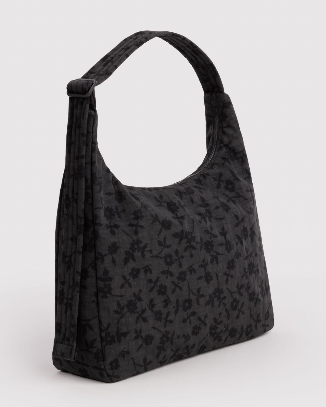 Charcoal Ditsy Floral Nylon Shoulder Bag BAGGU
