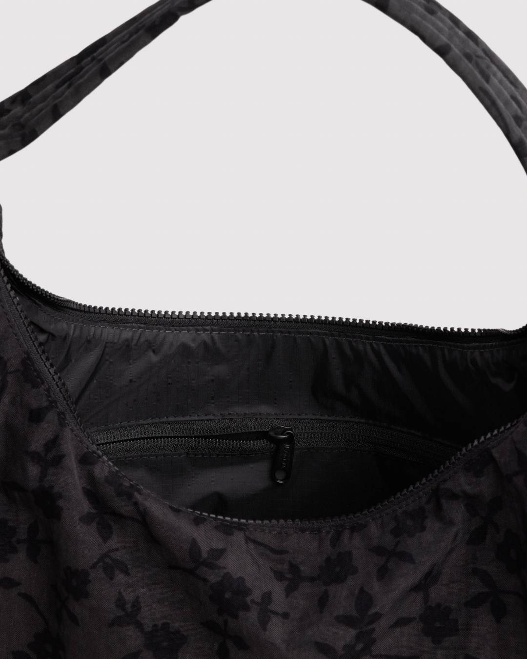 Charcoal Ditsy Floral Nylon Shoulder Bag BAGGU