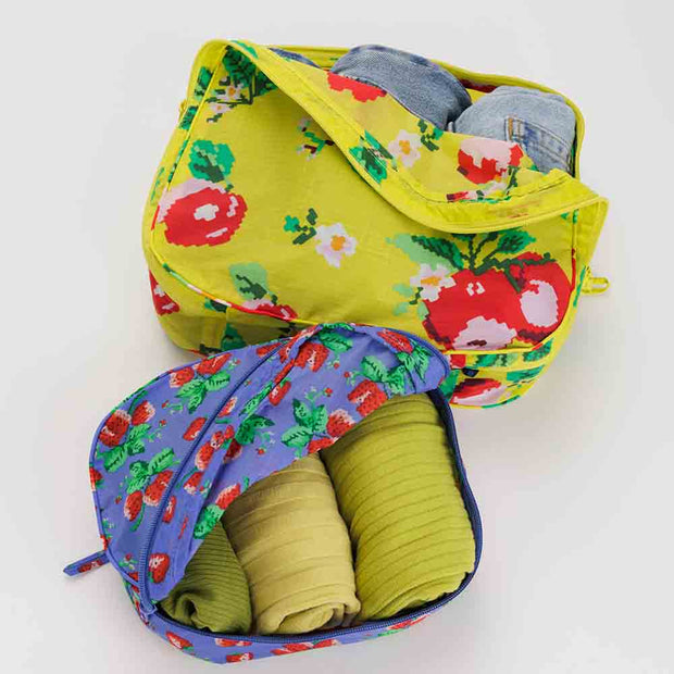 Needlepoint Fruit | Packing or Storage Cube Set | Baggu