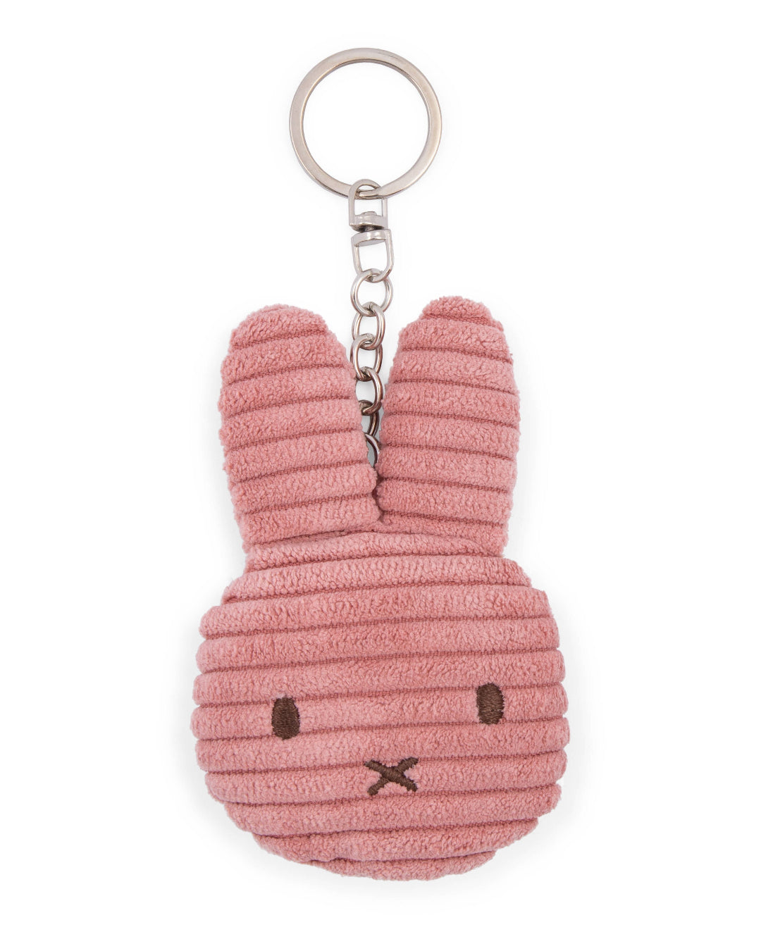 Pink MIffy-shaped keychain on a white background