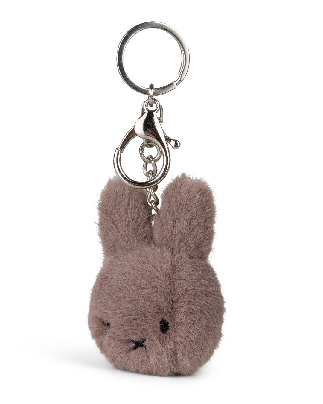 Plush Miffy bunny keychain in Brown on a white background