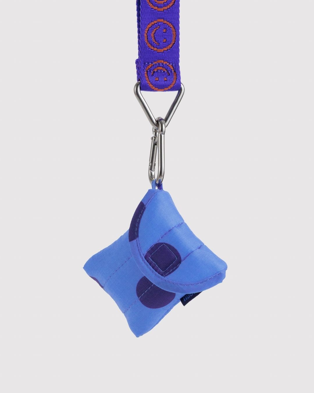 Blue Polka Dot Puffy Earbuds Case