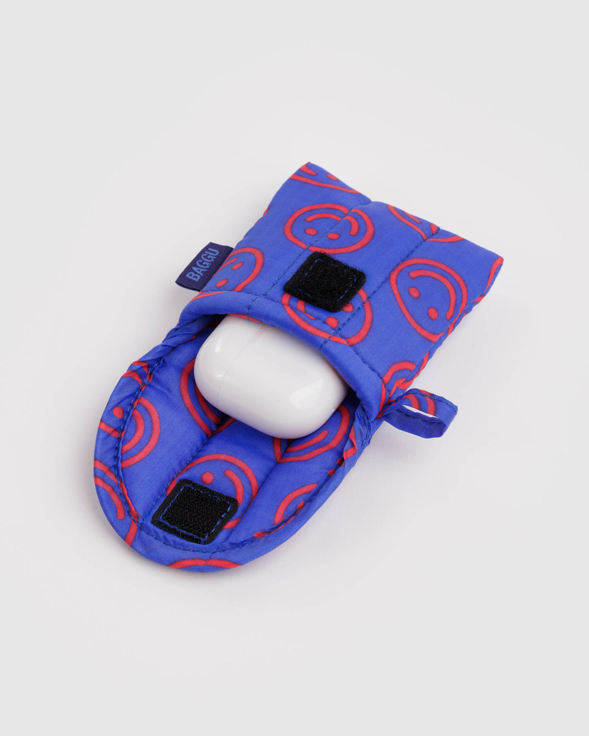 Mini Cobalt Happy Puffy Earbuds Case | BAGGU | Puffy Earbuds Case