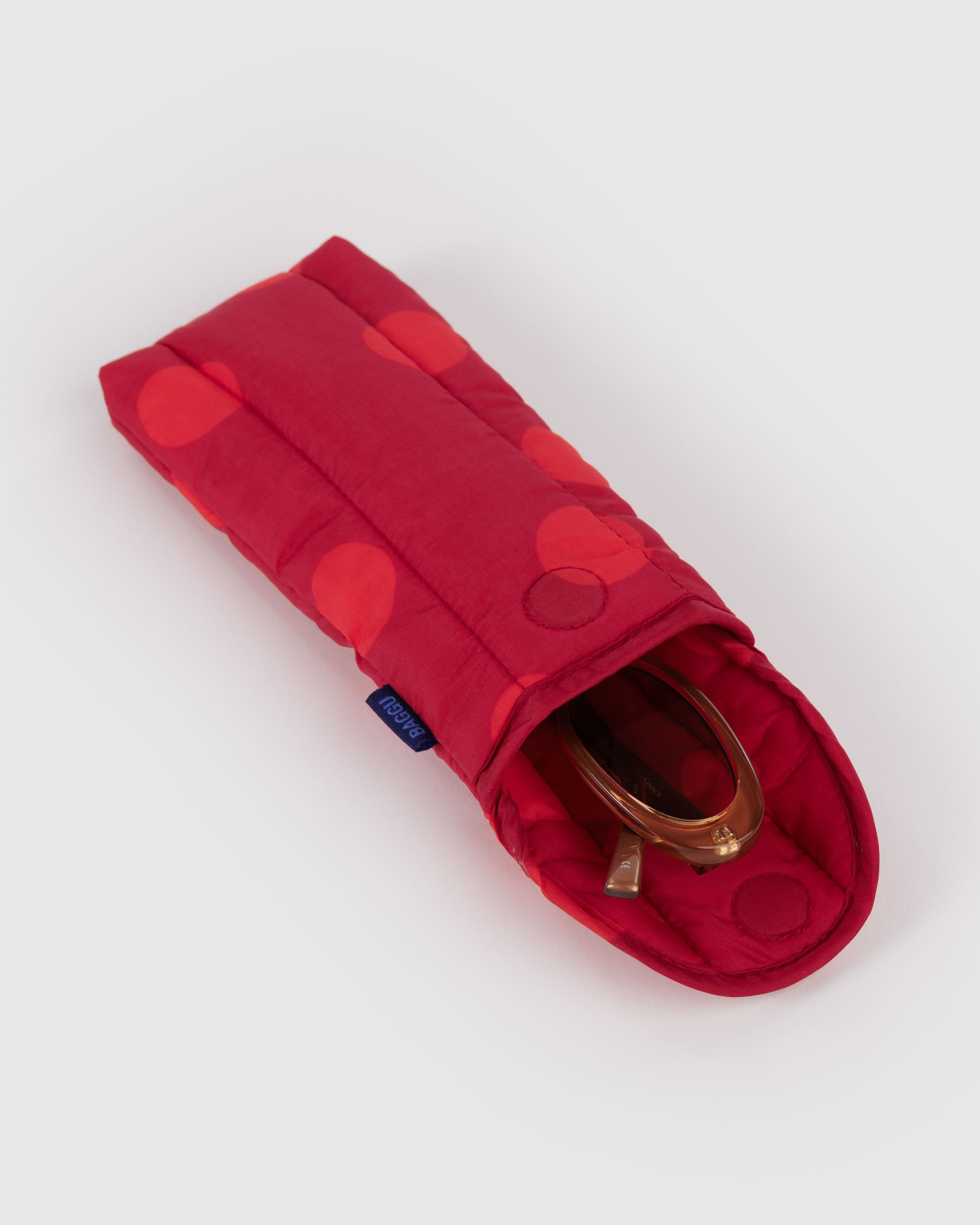 Red Polka Dot Puffy Glasses Sleeve